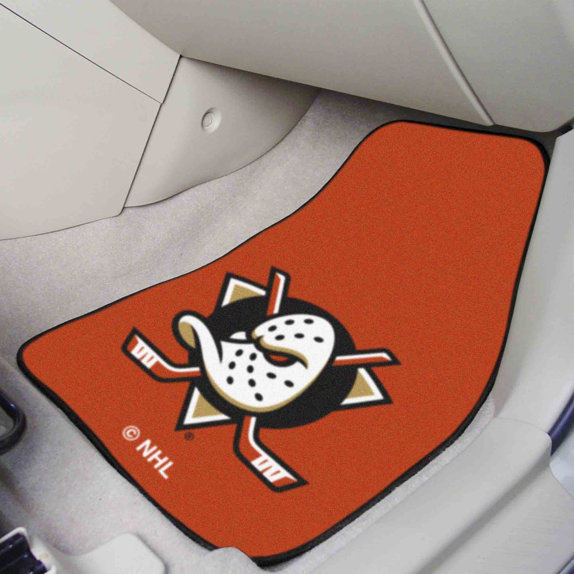 NHL - Anaheim Ducks 2-pc Carpet Car Mat Set - Sports Gifts, Sports Memorabilia, Sports Collectibles, Fan Shop