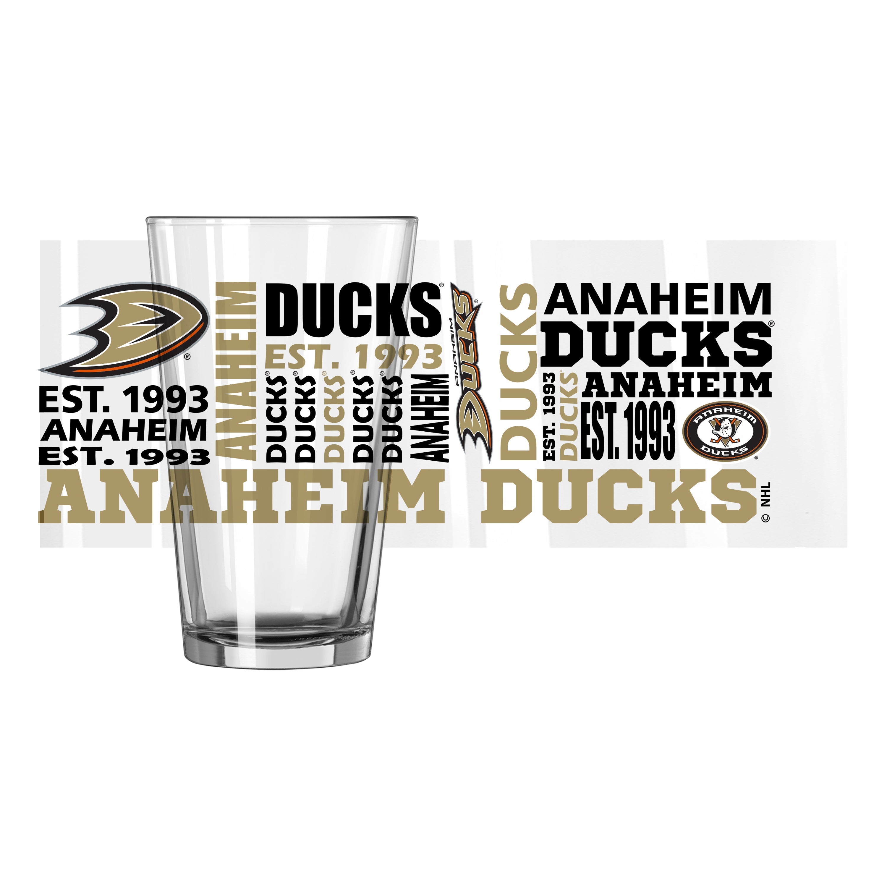 Anaheim Ducks 16oz Spirit Pint Glass - Sports Gifts, Sports Memorabilia, Sports Collectibles, Fan Shop