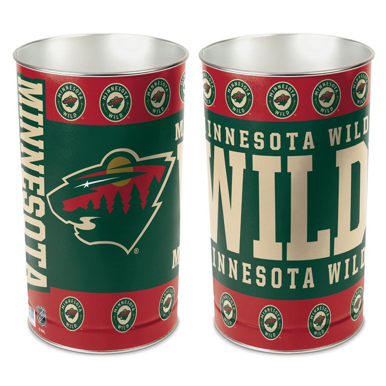 Minnesota Wild Wastebasket 15 Inch - Special Order - Sports Collectibles, Sports Memorabilia, Sports Fan Shop, Sports Gifts