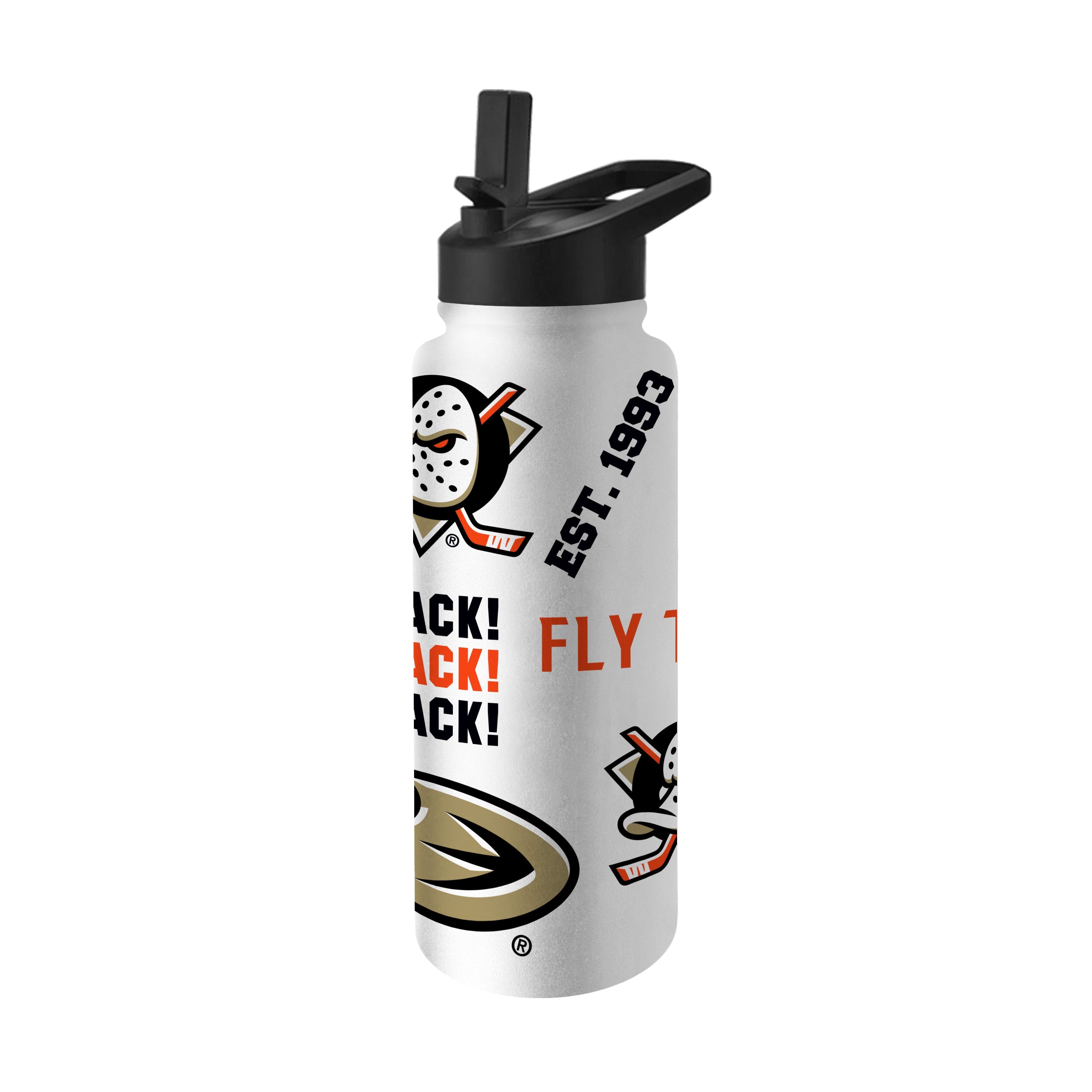 Anaheim Mighty Ducks 34oz Black Native Quencher Bottle