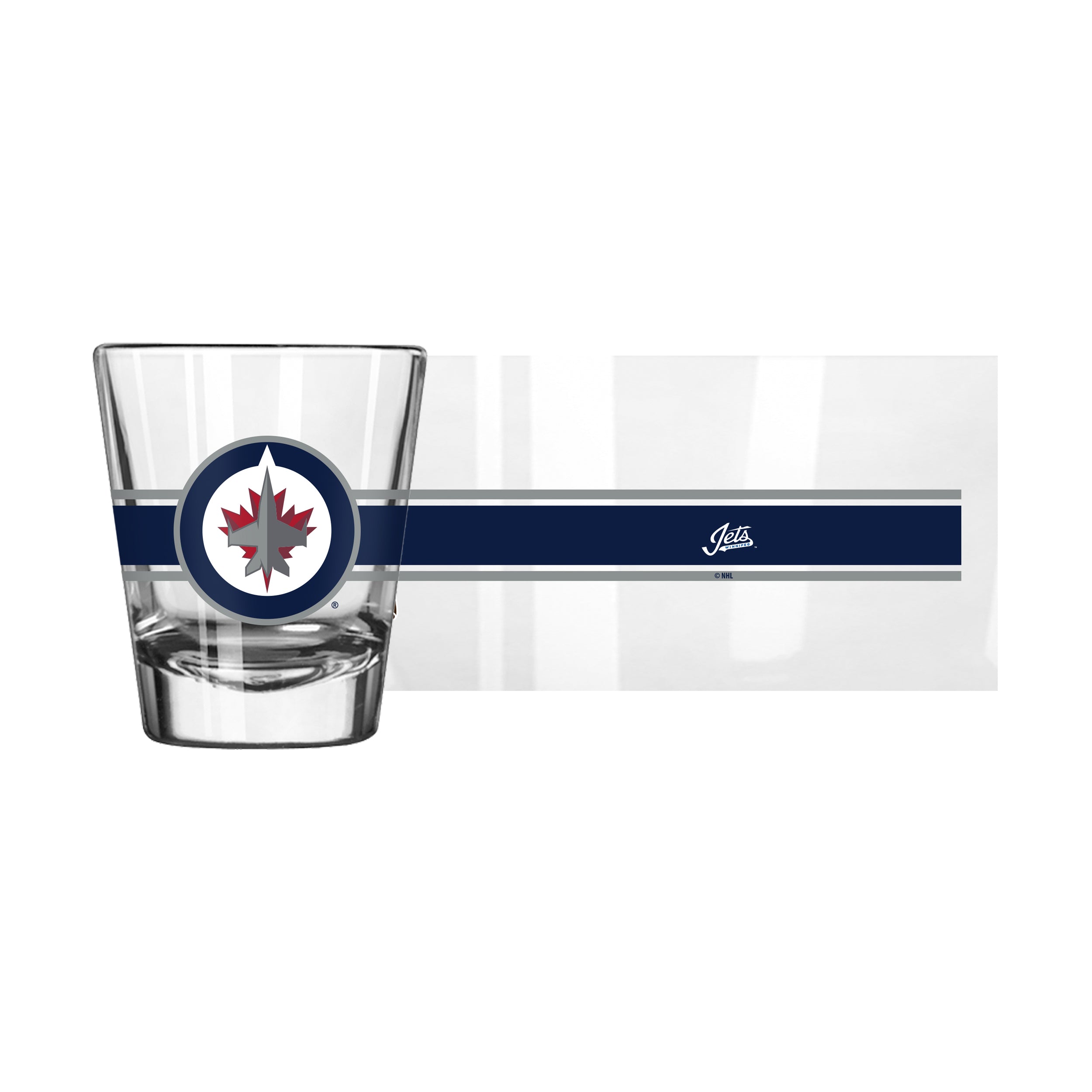 Winnipeg Jets 2oz Stripe Shot Glass - Sports Gifts, Sports Memorabilia, Sports Collectibles, Fan Shop