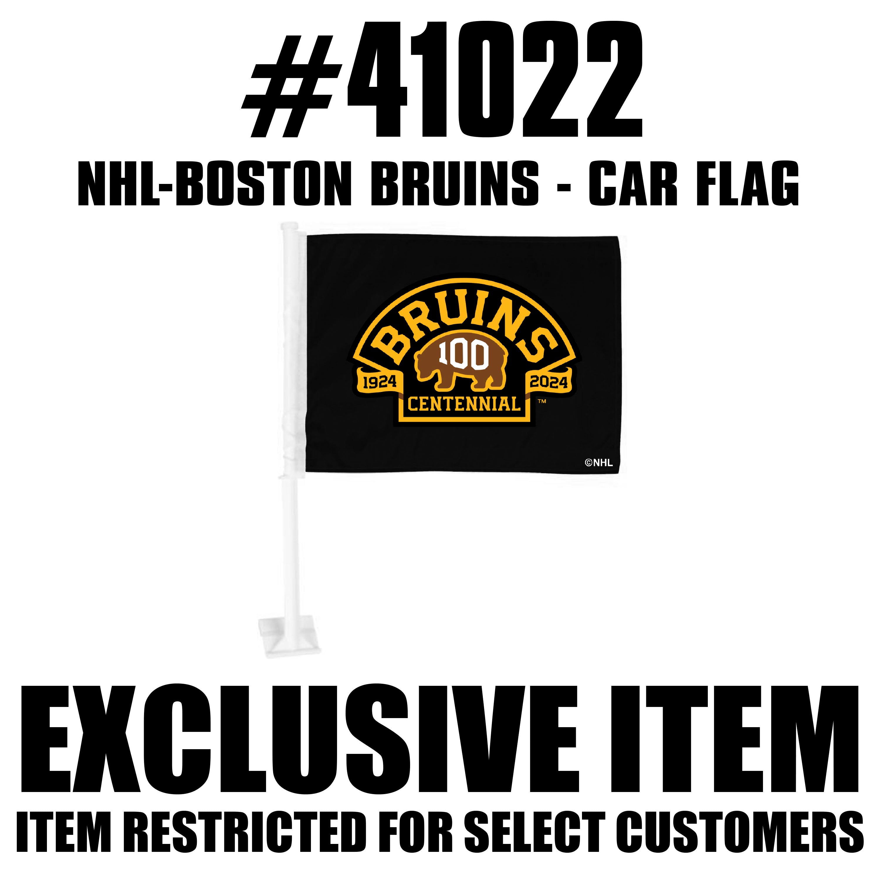 NHL - Boston Bruins Centennial Car Flag