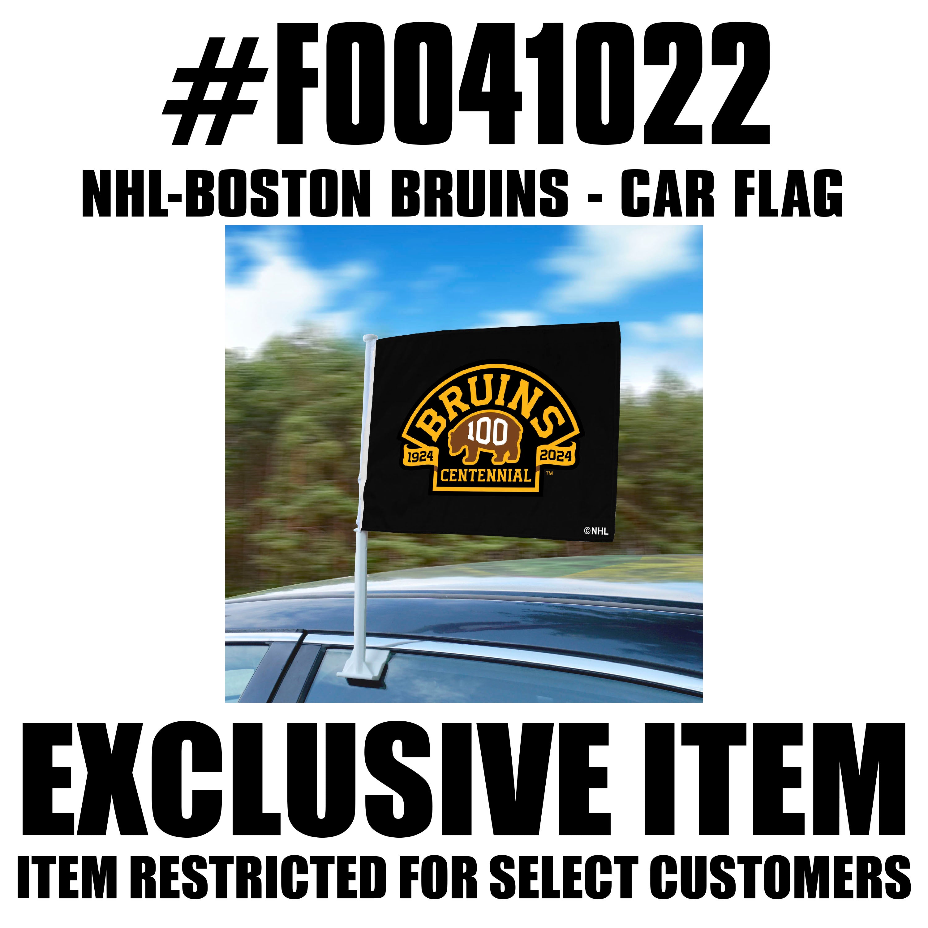 NHL - Boston Bruins Centennial Car Flag - Sports Gifts, Sports Memorabilia, Sports Collectibles, Fan Shop