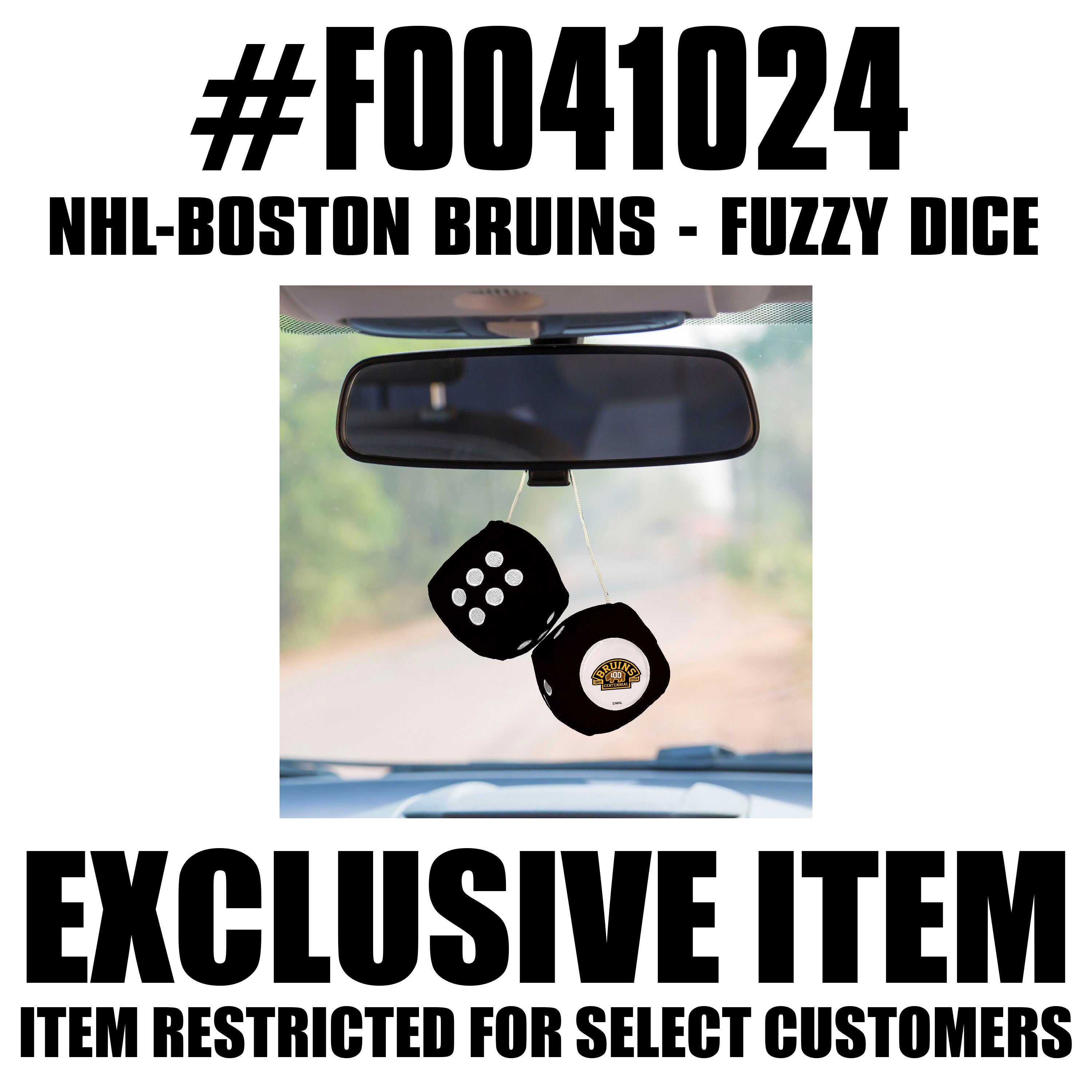 NHL - Boston Bruins Fuzzy Dice - Sports Gifts, Sports Memorabilia, Sports Collectibles, Fan Shop