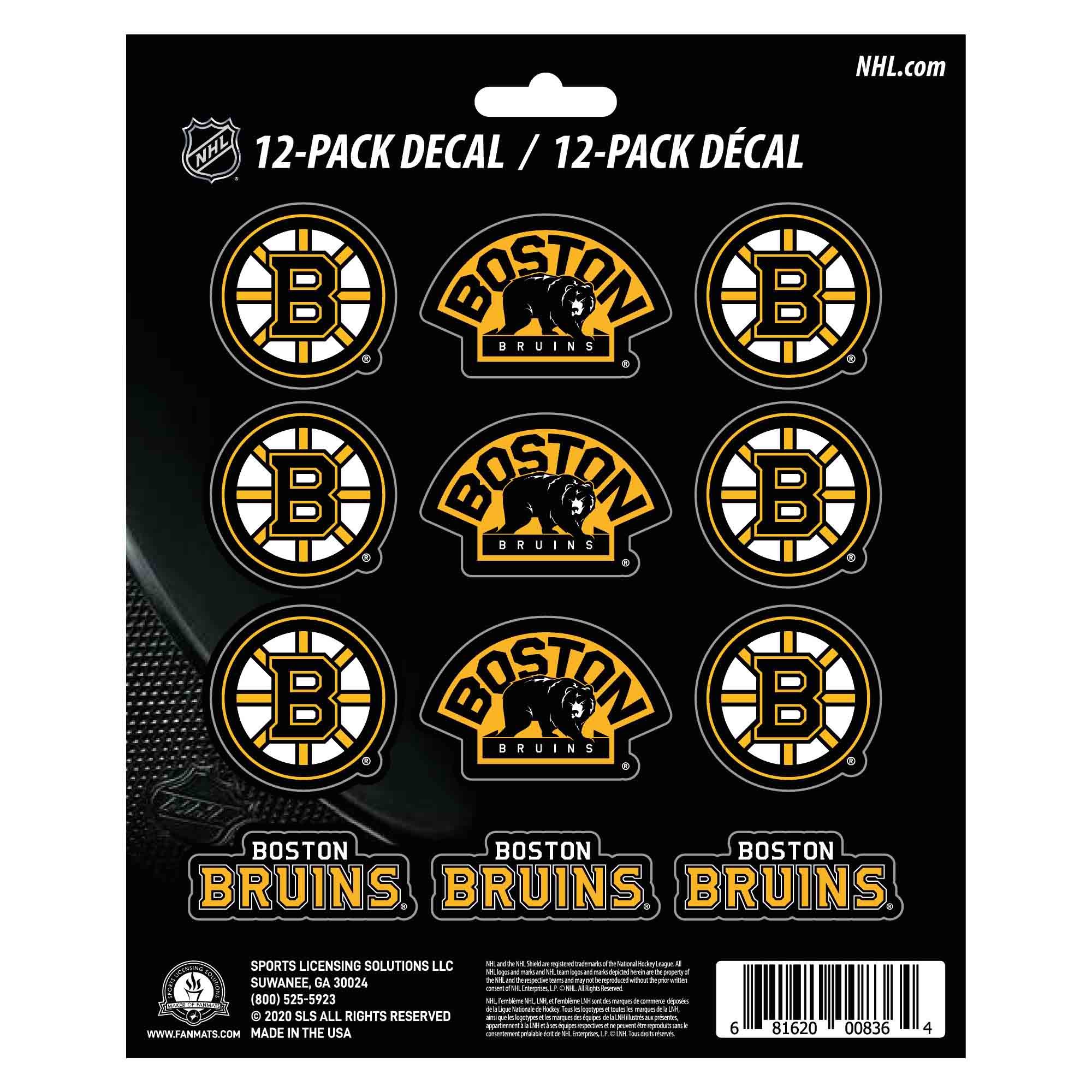 NHL - Boston Bruins Mini Decal 12-pk