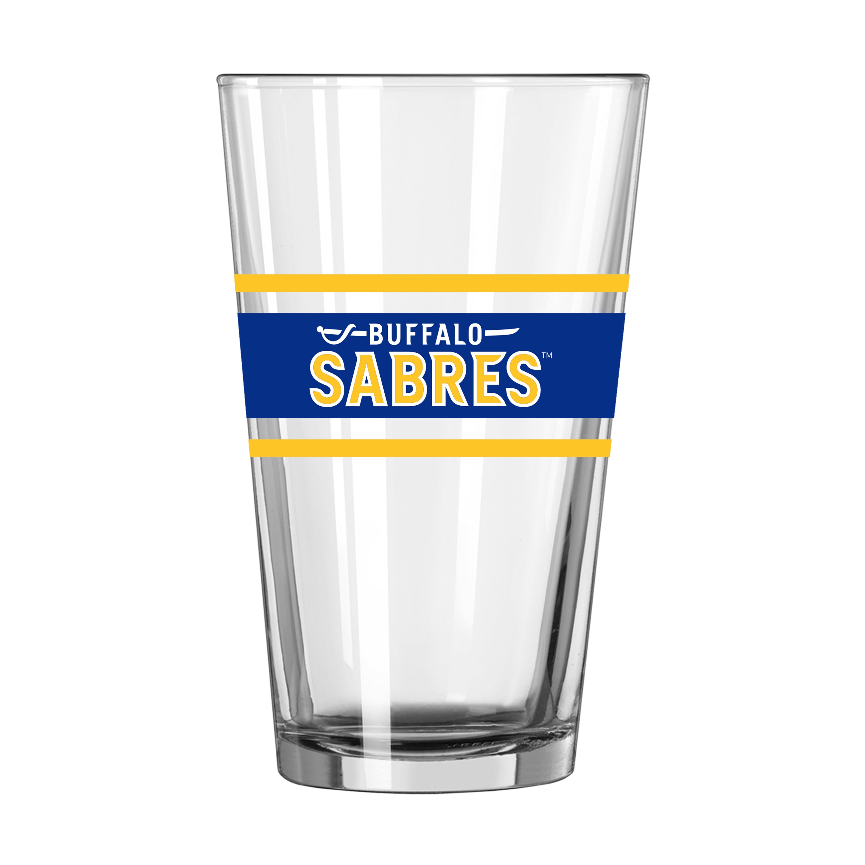 Buffalo Sabres 16oz Stripe Pint Glass - Sports Gifts, Sports Memorabilia, Sports Collectibles, Fan Shop