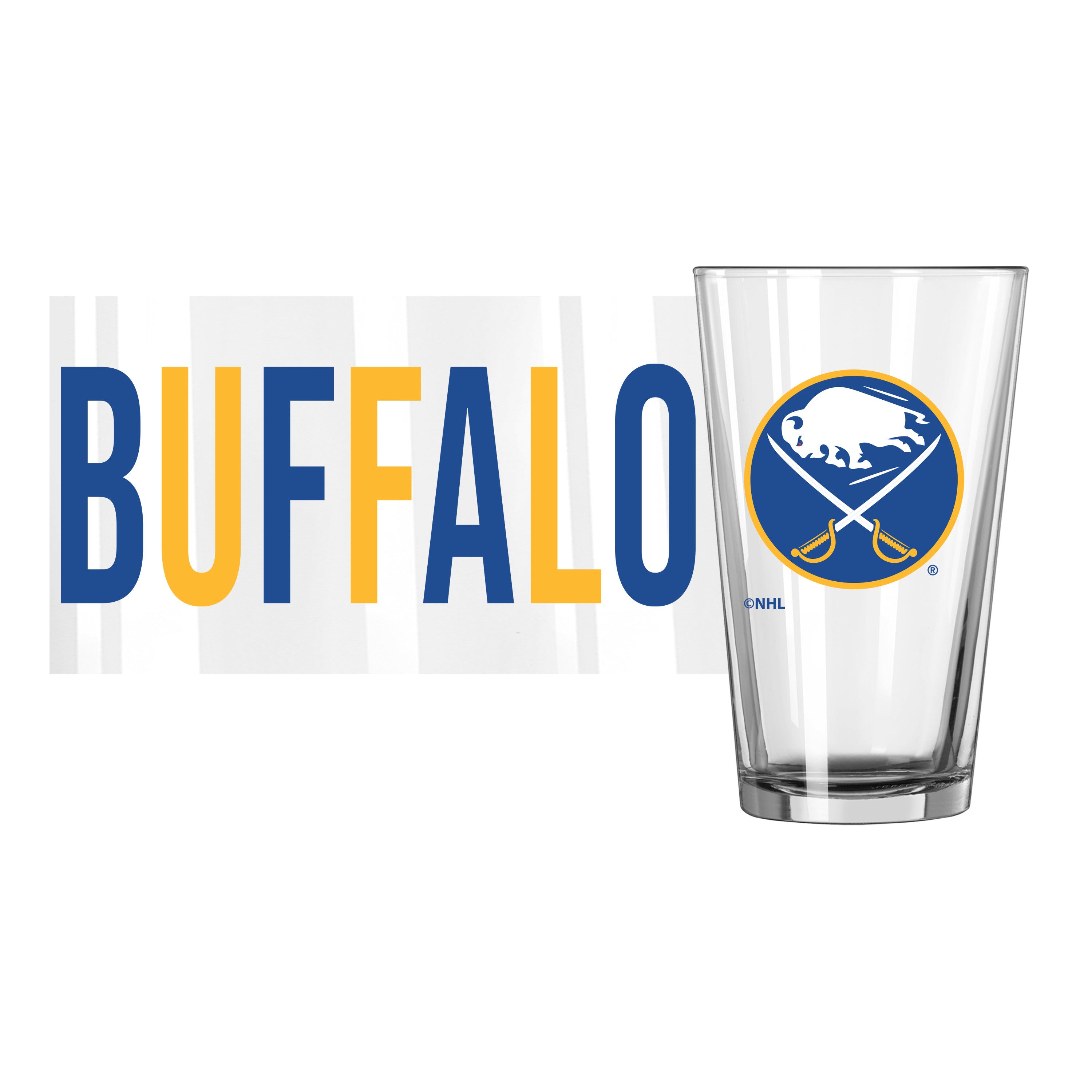 Buffalo Sabres 16oz Overtime Pint Glass - Sports Gifts, Sports Memorabilia, Sports Collectibles, Fan Shop