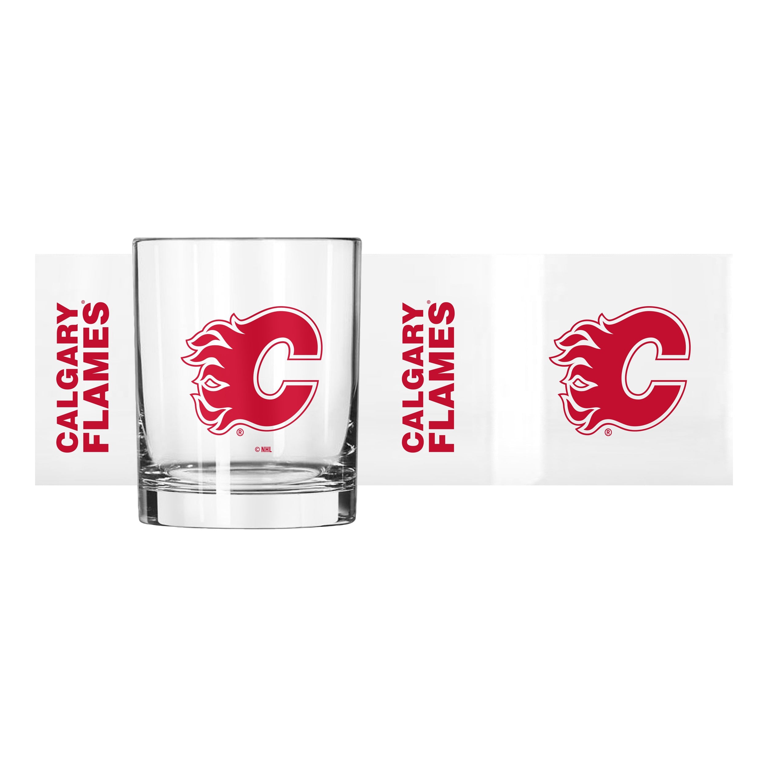 Calgary Flames 14oz Gameday Rocks Glass - Sports Gifts, Sports Memorabilia, Sports Collectibles, Fan Shop