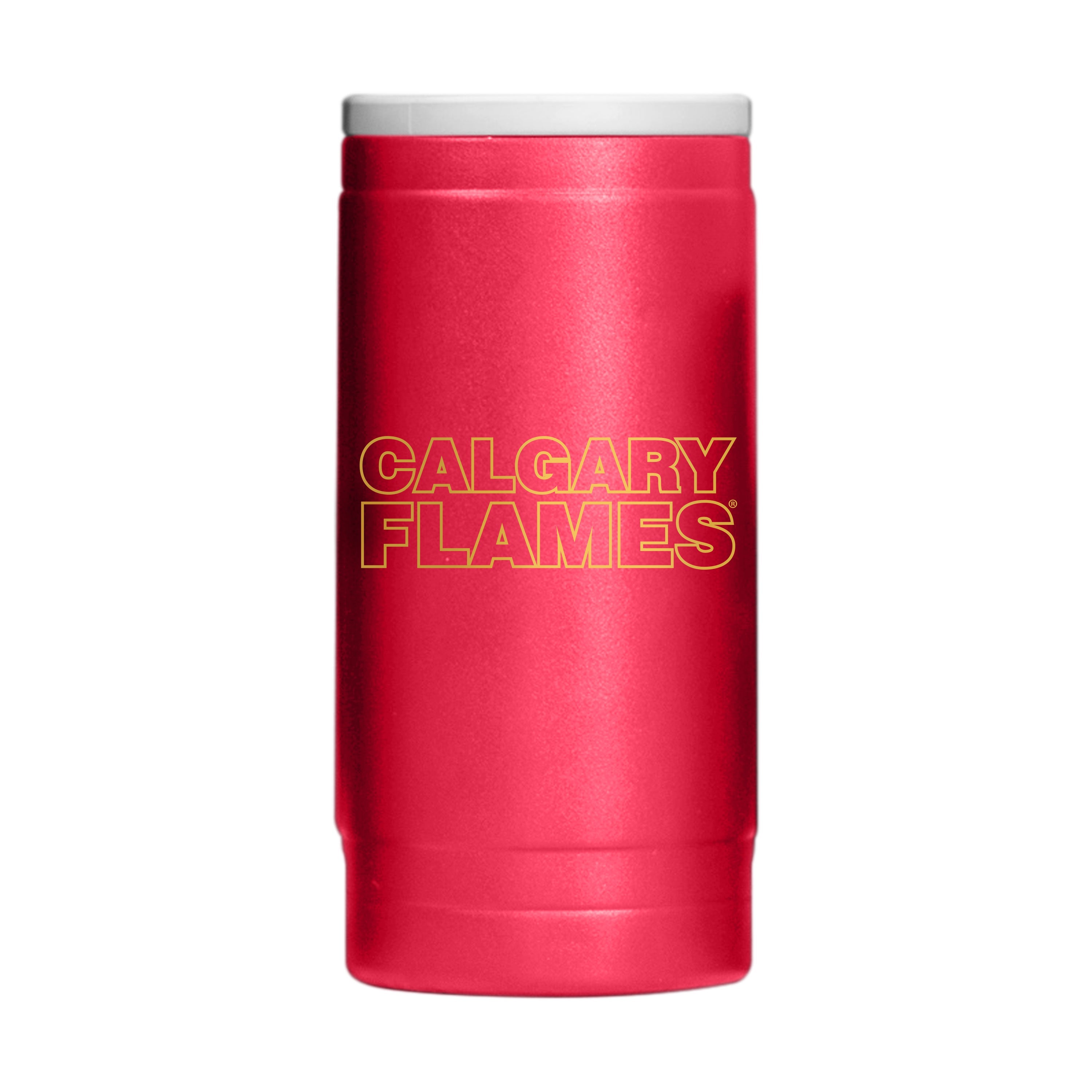 Calgary Flames 12oz Flipside Powdercoat SlimCan Coolie - Sports Gifts, Sports Memorabilia, Sports Collectibles, Fan Shop