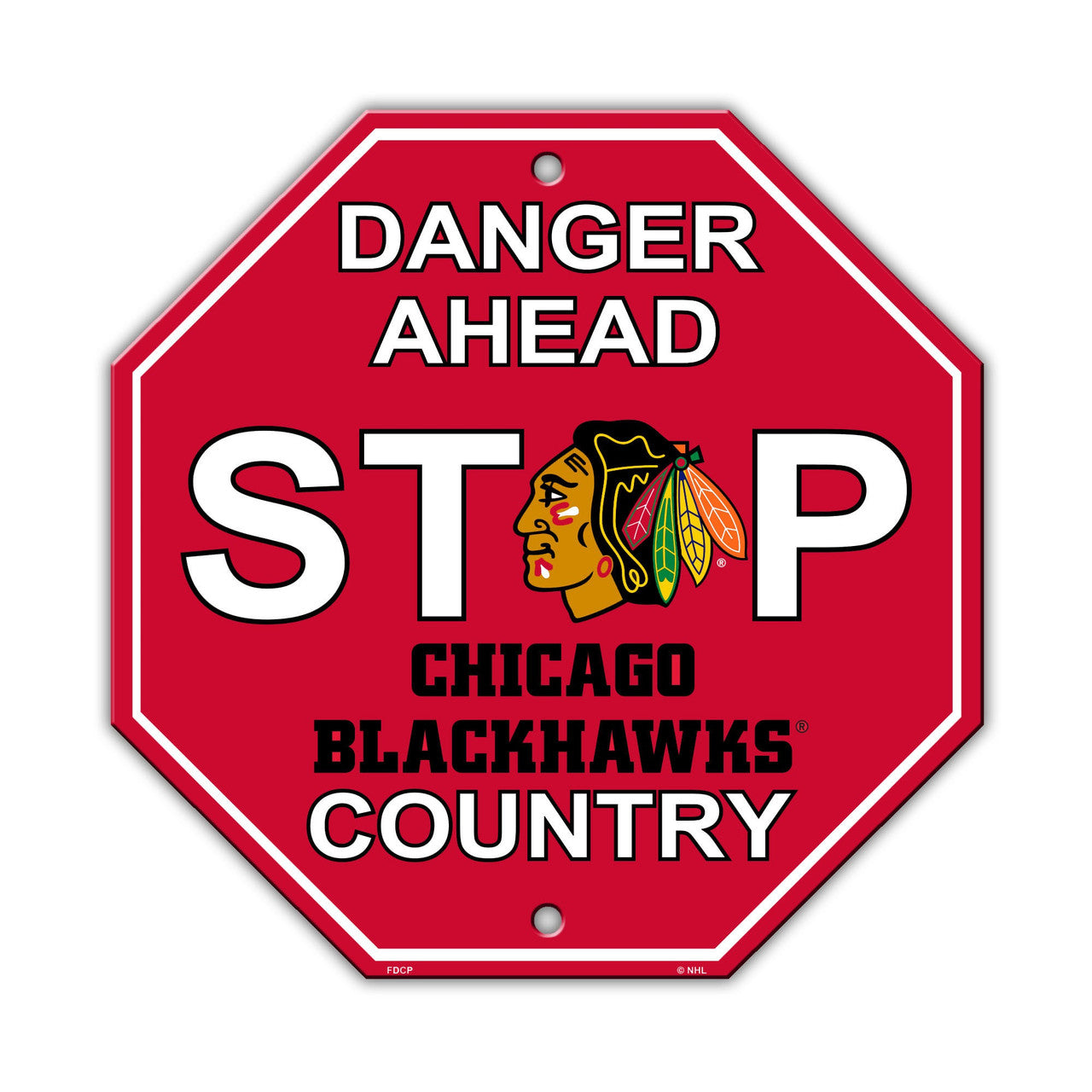 Chicago Blackhawks Sign 12x12 Plastic Stop Style CO - Sports Collectibles, Sports Memorabilia, Sports Fan Shop, Sports Gifts