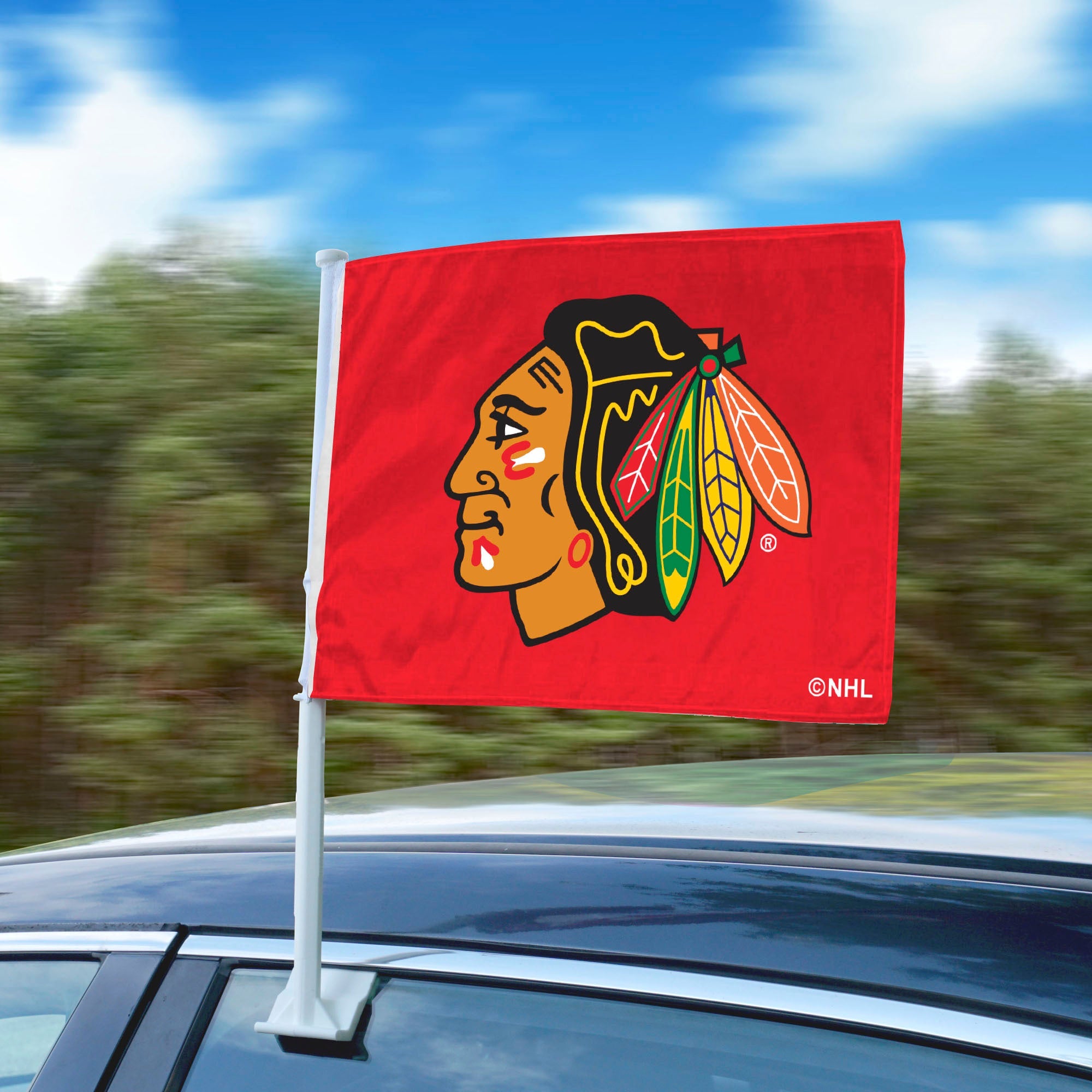 NHL - Chicago Blackhawks CARFLAG - Sports Gifts, Sports Memorabilia, Sports Collectibles, Fan Shop