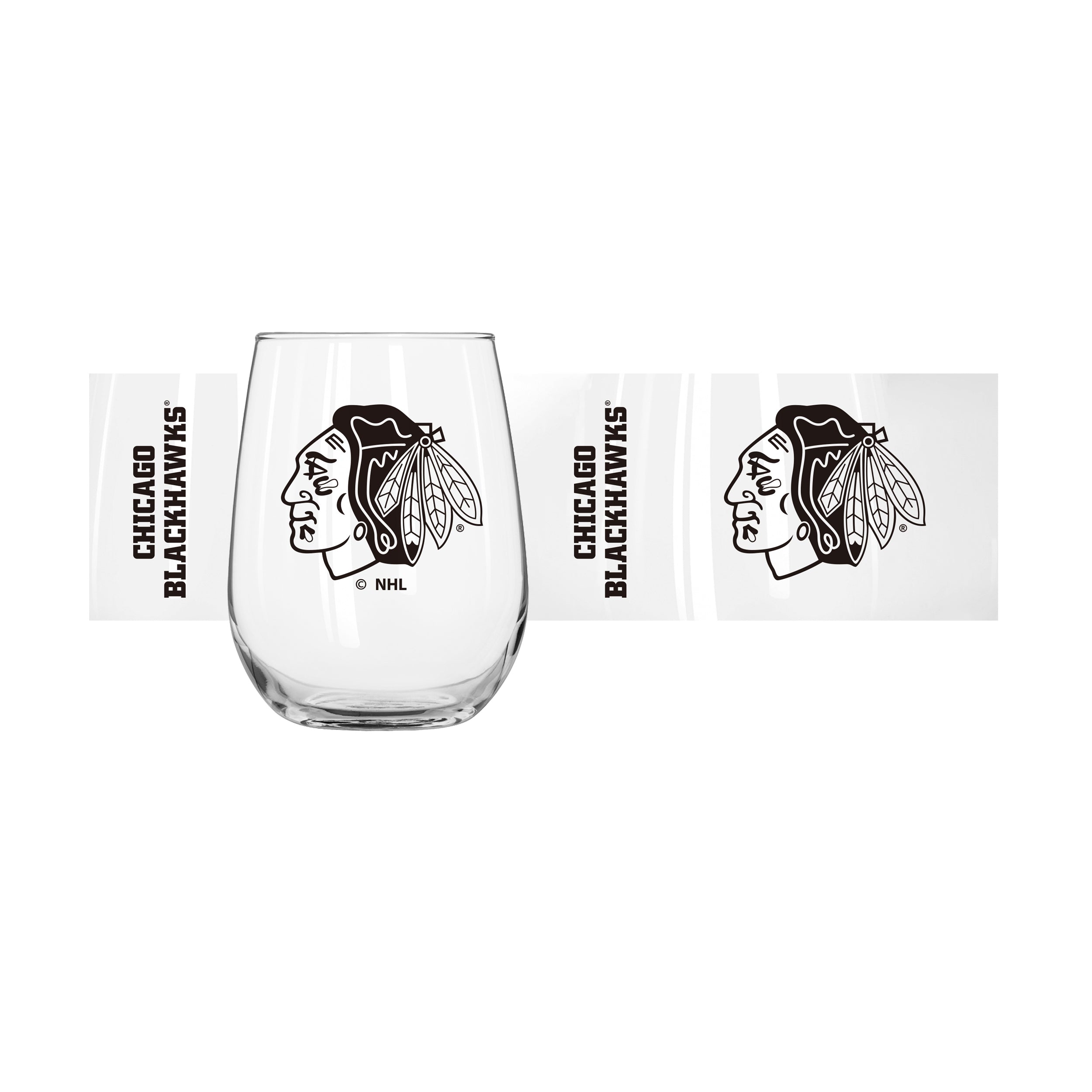 Chicago Blackhawks 16oz Gameday Curved Beverage Glass - Sports Gifts, Sports Memorabilia, Sports Collectibles, Fan Shop