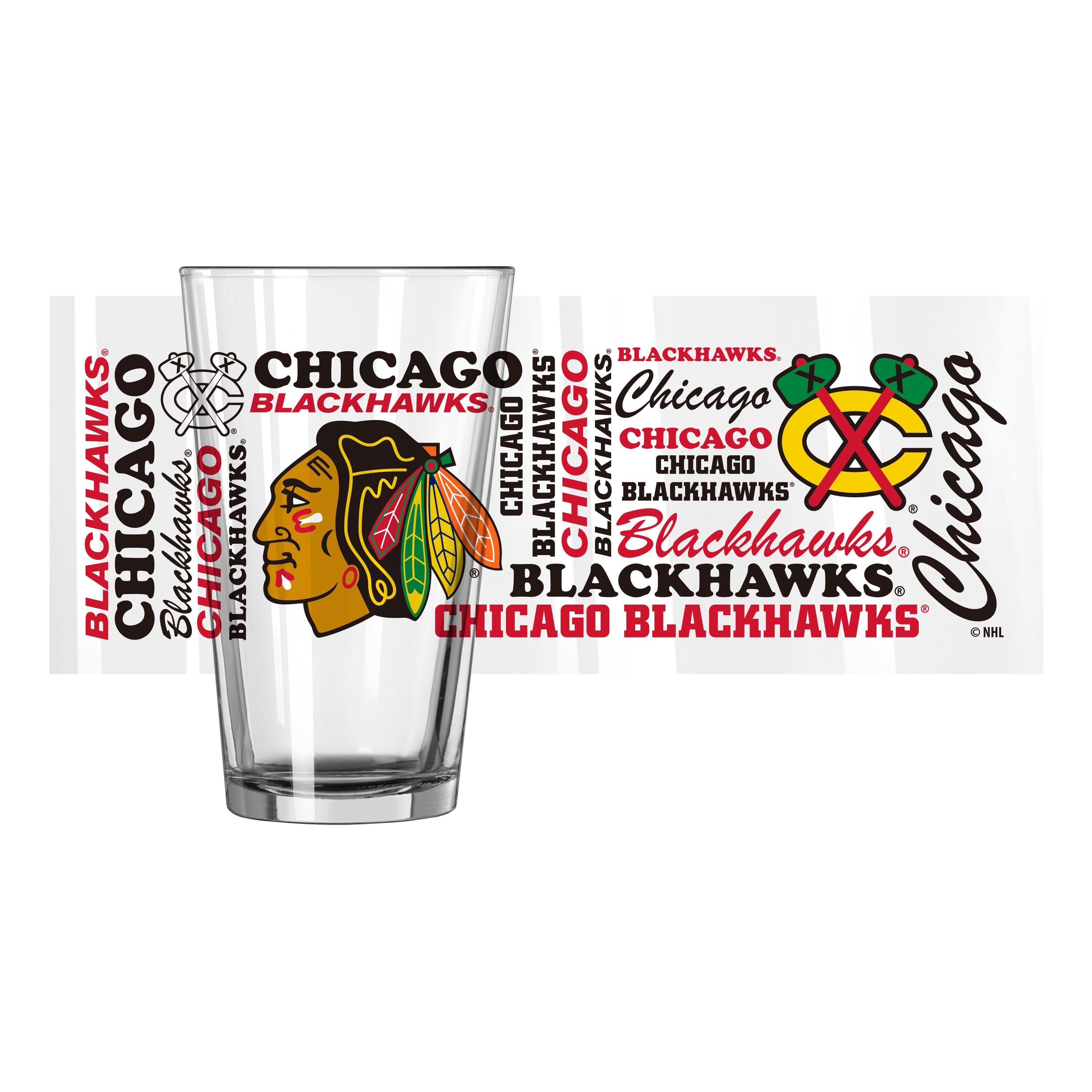 Chicago Blackhawks 16oz Spirit Pint Glass - Sports Gifts, Sports Memorabilia, Sports Collectibles, Fan Shop