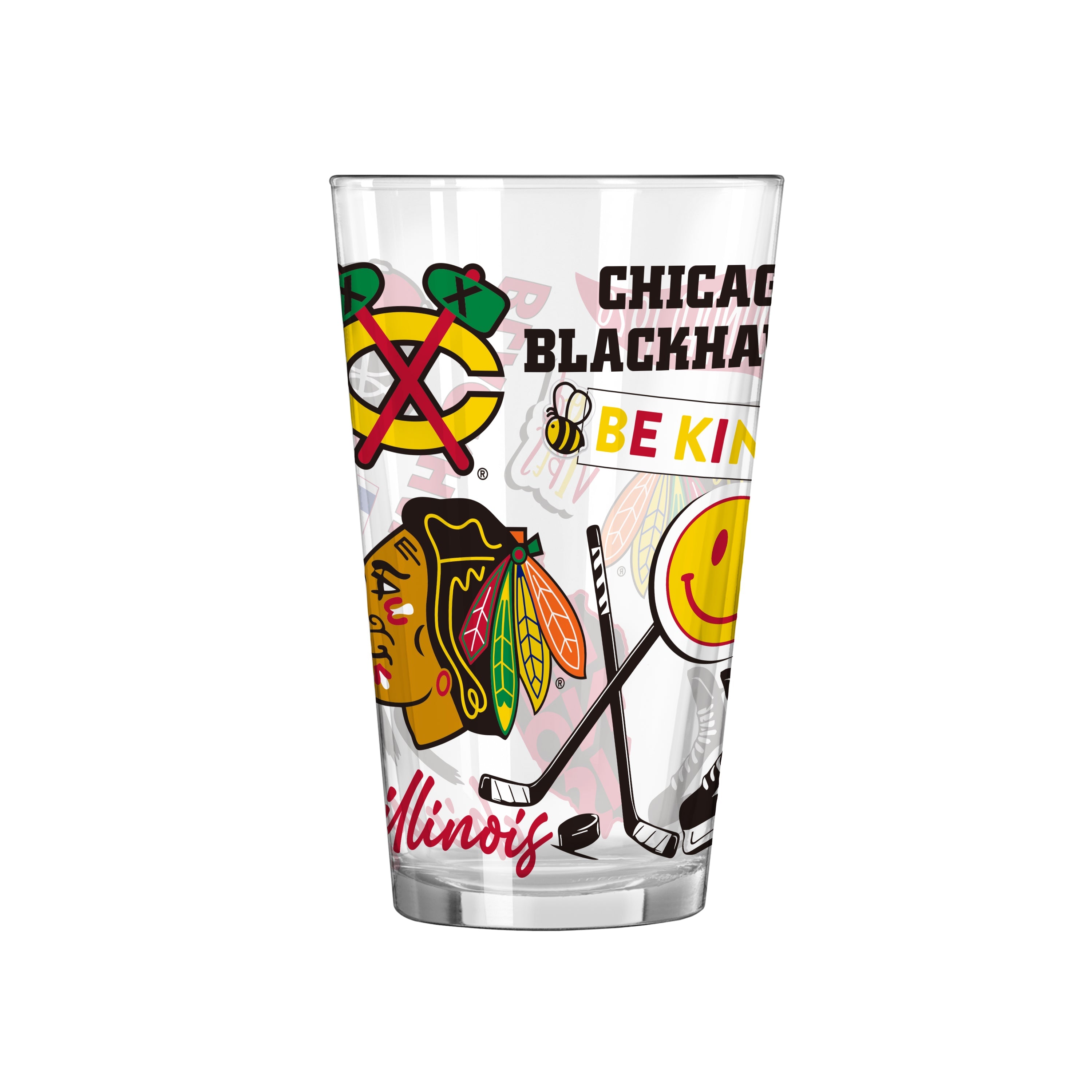 Chicago Blackhawks 16oz Native Pint Glass - Sports Gifts, Sports Memorabilia, Sports Collectibles, Fan Shop