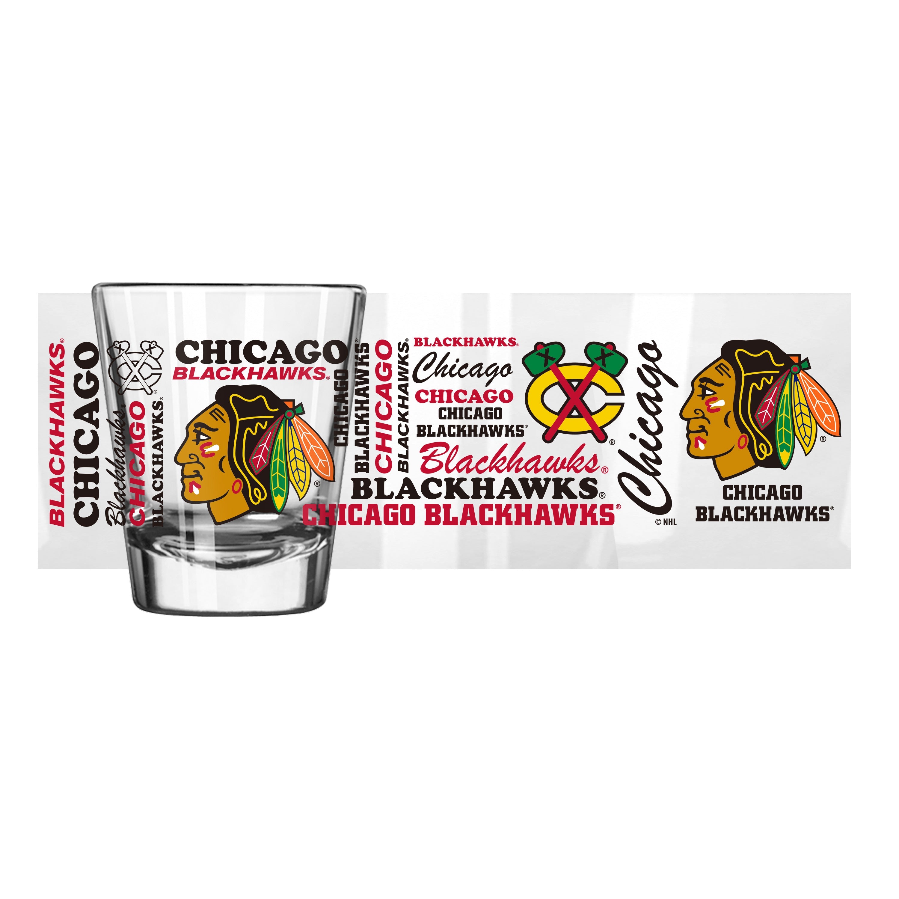Chicago Blackhawks 2oz Spirit Shot Glass - Sports Gifts, Sports Memorabilia, Sports Collectibles, Fan Shop