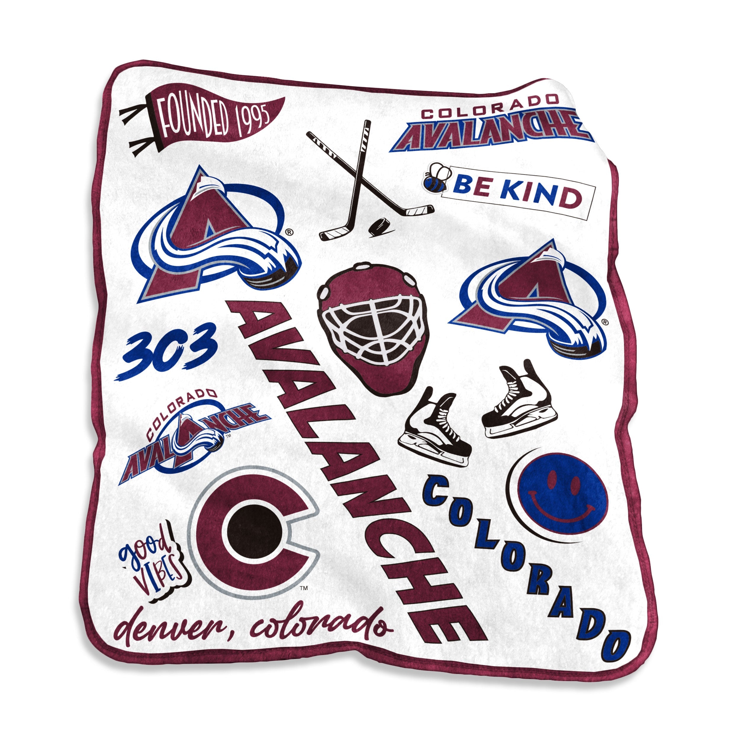 Colorado Avalanche Native Raschel Throw