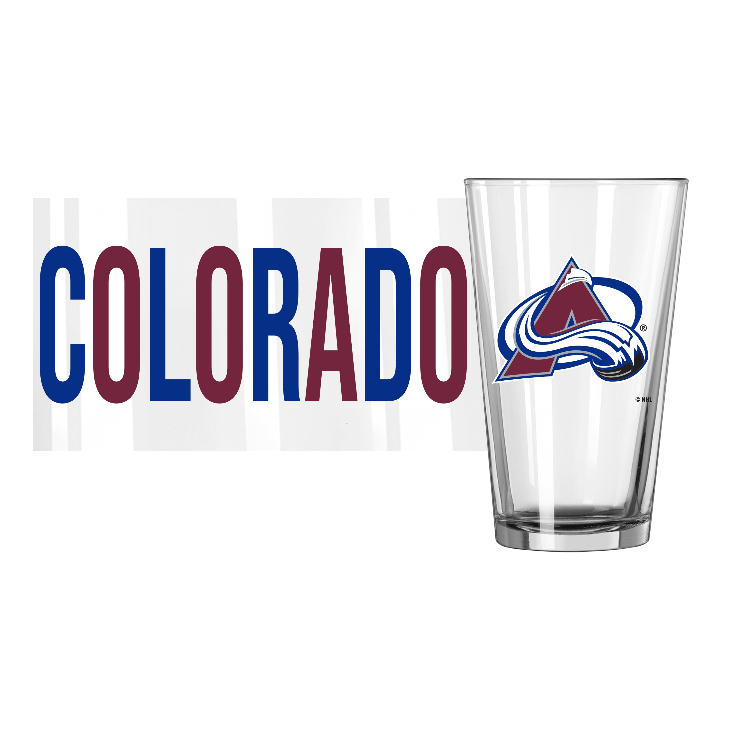 Colorado Avalanche 16oz Overtime Pint Glass - Sports Gifts, Sports Memorabilia, Sports Collectibles, Fan Shop