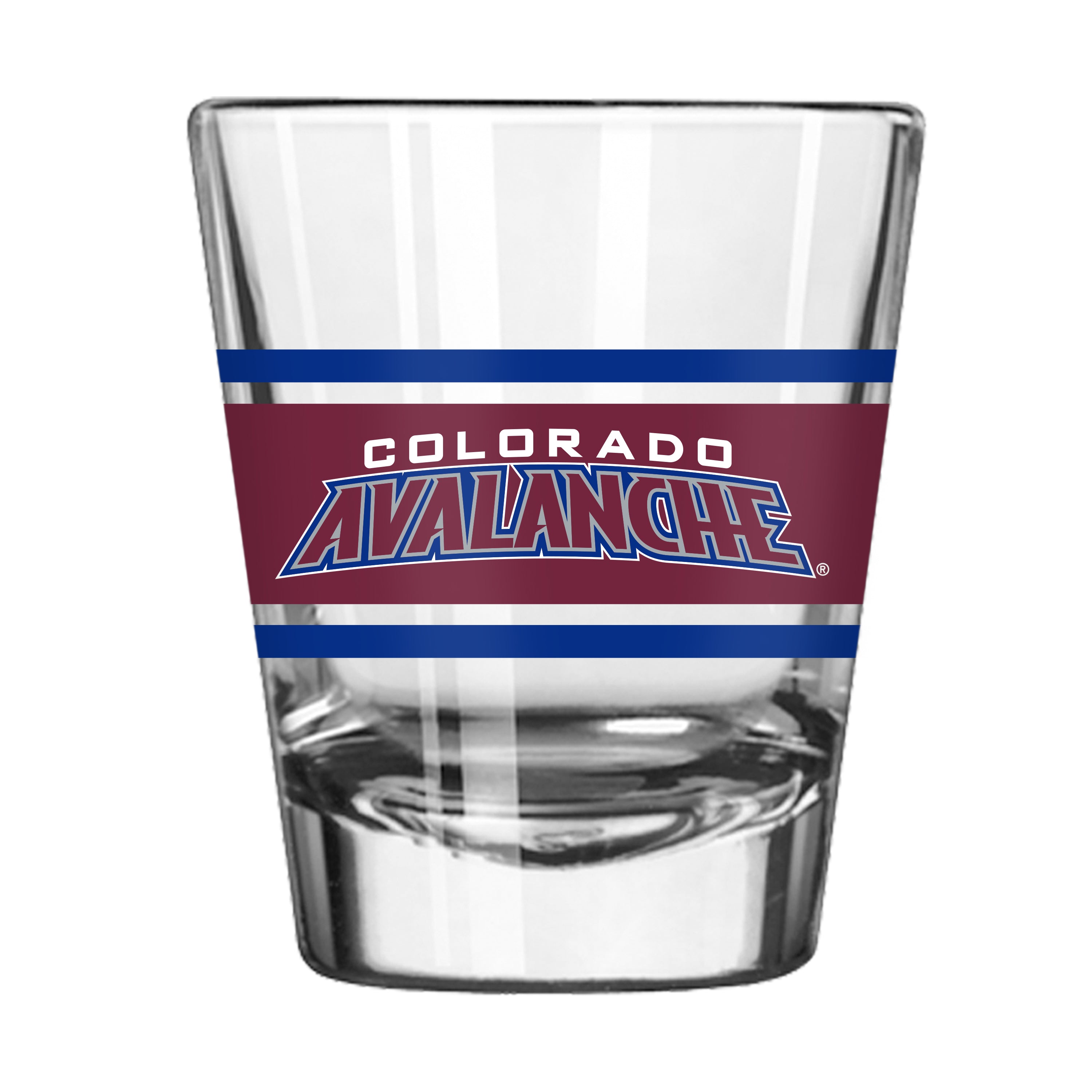 Colorado Avalanche 2oz Stripe Shot Glass - Sports Gifts, Sports Memorabilia, Sports Collectibles, Fan Shop