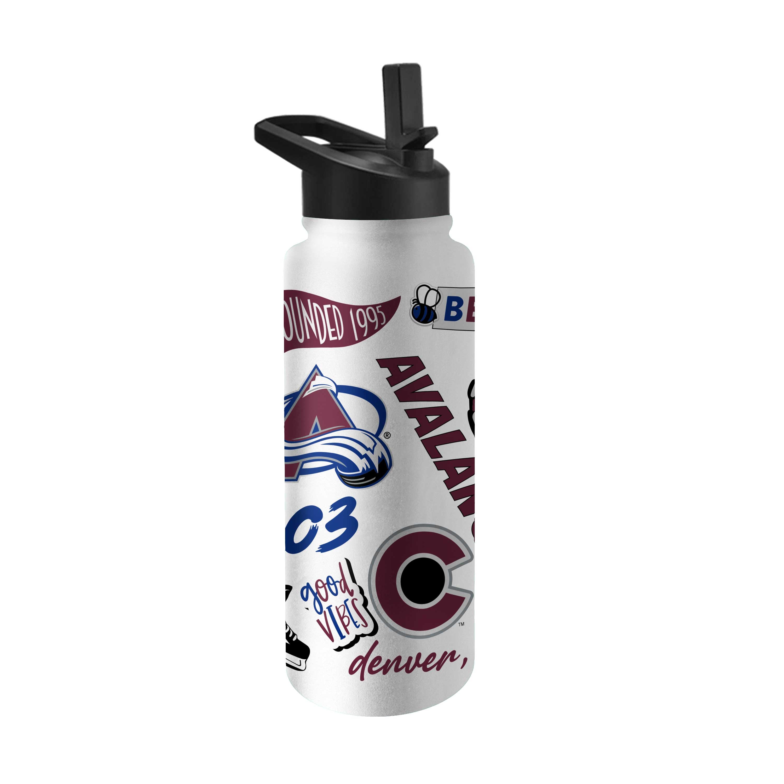 Colorado Avalanche 34oz Native Quencher Bottle - Sports Gifts, Sports Memorabilia, Sports Collectibles, Fan Shop