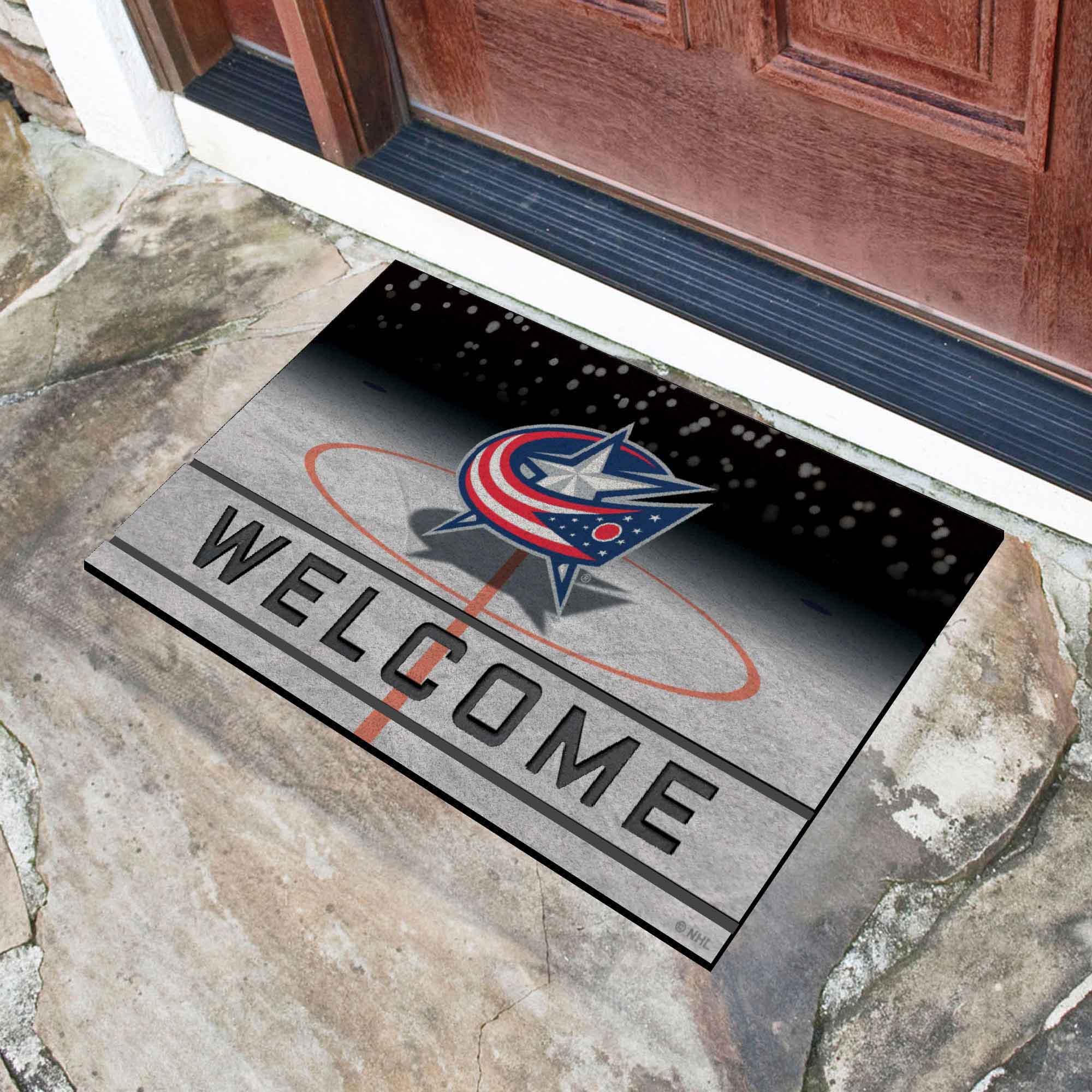 NHL - Columbus Blue Jackets Crumb Rubber Door Mat - Sports Gifts, Sports Memorabilia, Sports Collectibles, Fan Shop