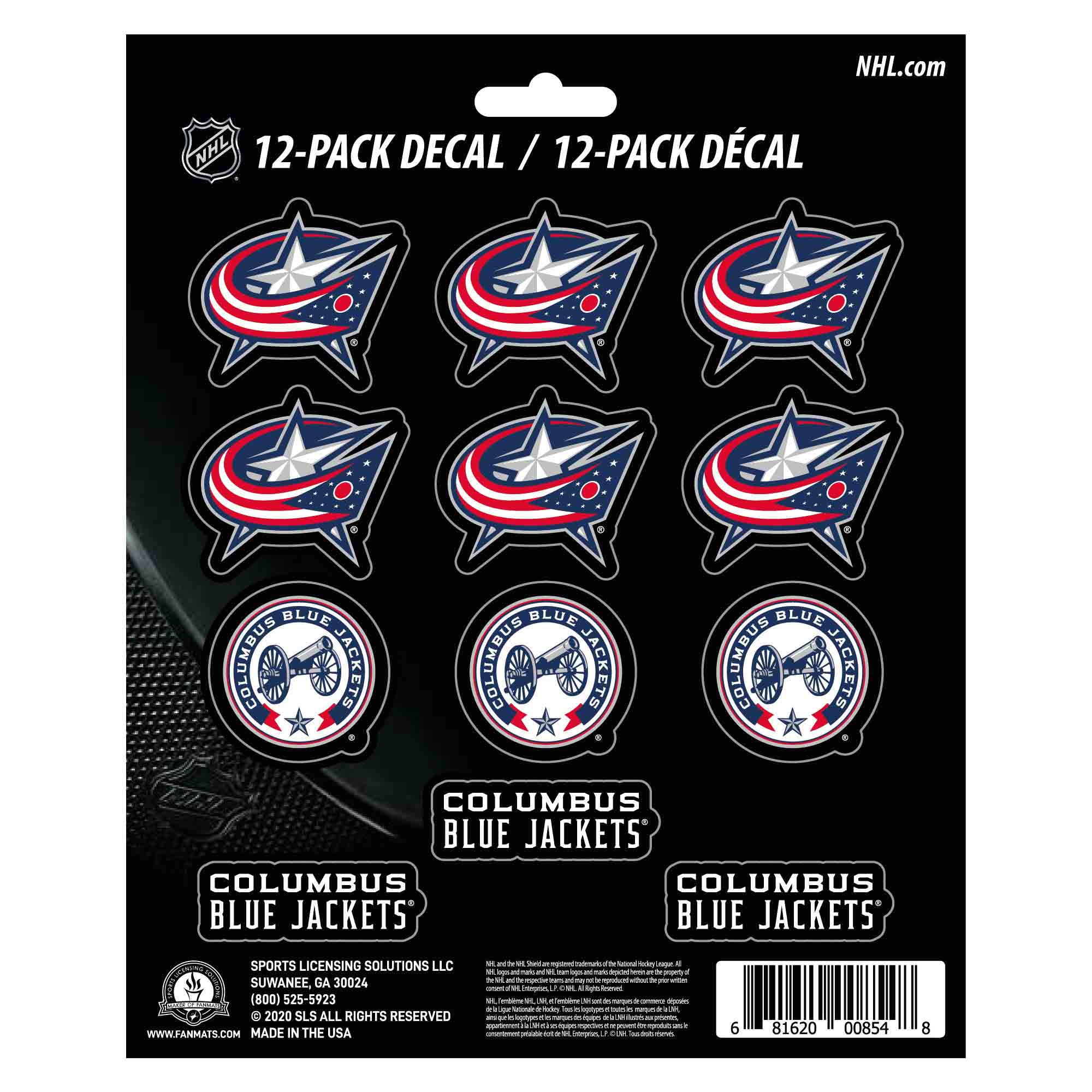 NHL - Columbus Blue Jackets Mini Decal 12-pk