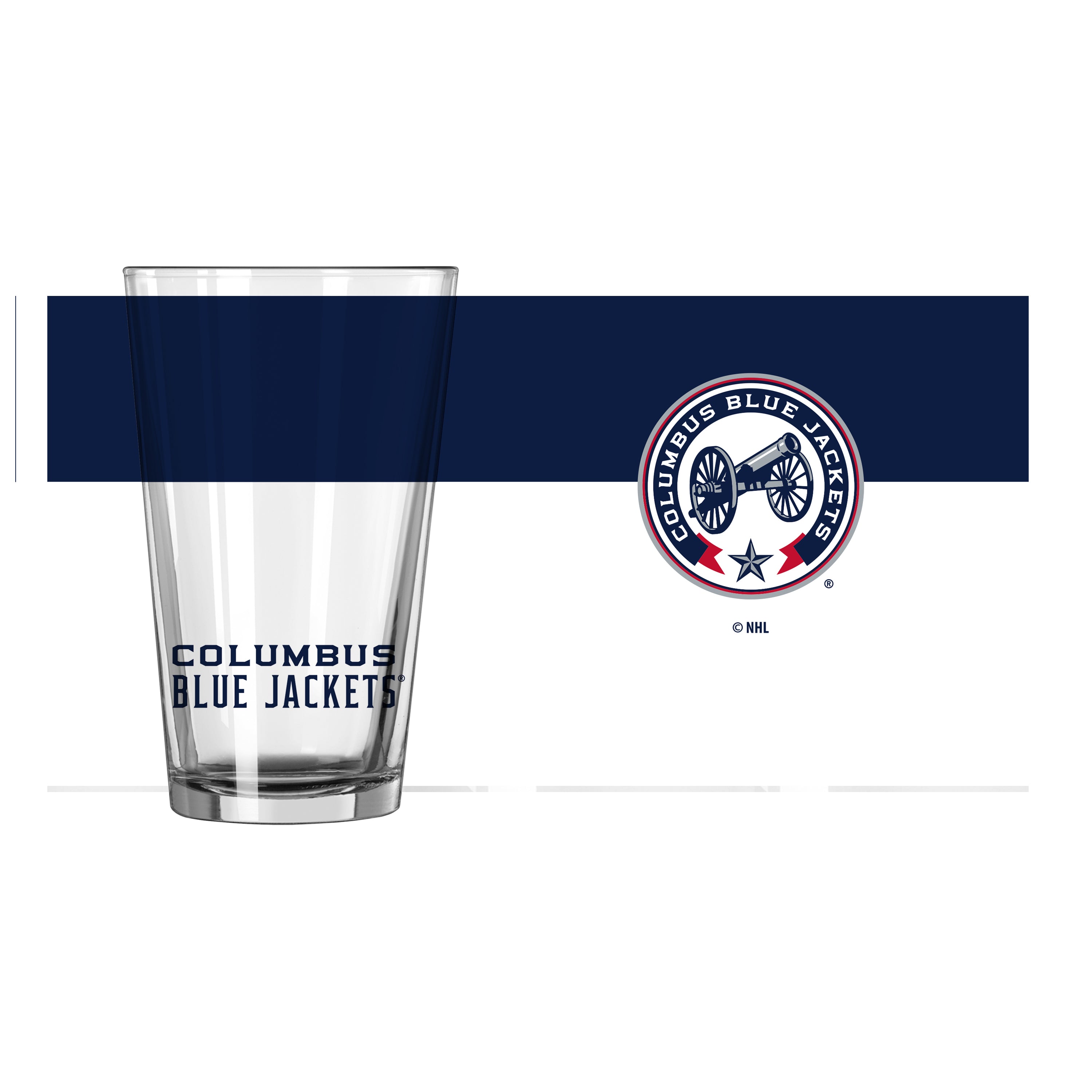 Columbus Blue Jackets 16oz Secondary Colorblock Pint Glass - Sports Gifts, Sports Memorabilia, Sports Collectibles, Fan Shop