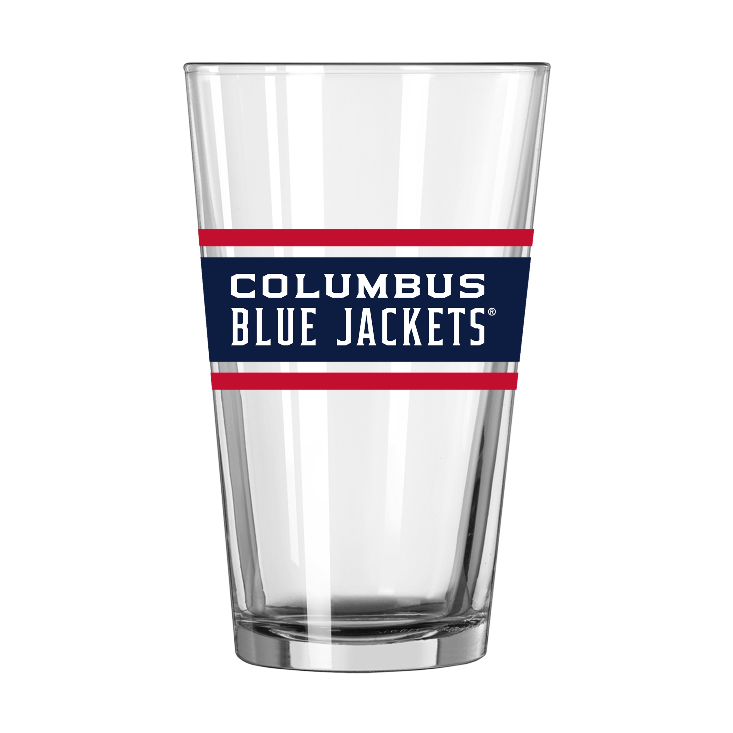 Columbus Blue Jackets 16oz Stripe Pint Glass - Sports Gifts, Sports Memorabilia, Sports Collectibles, Fan Shop