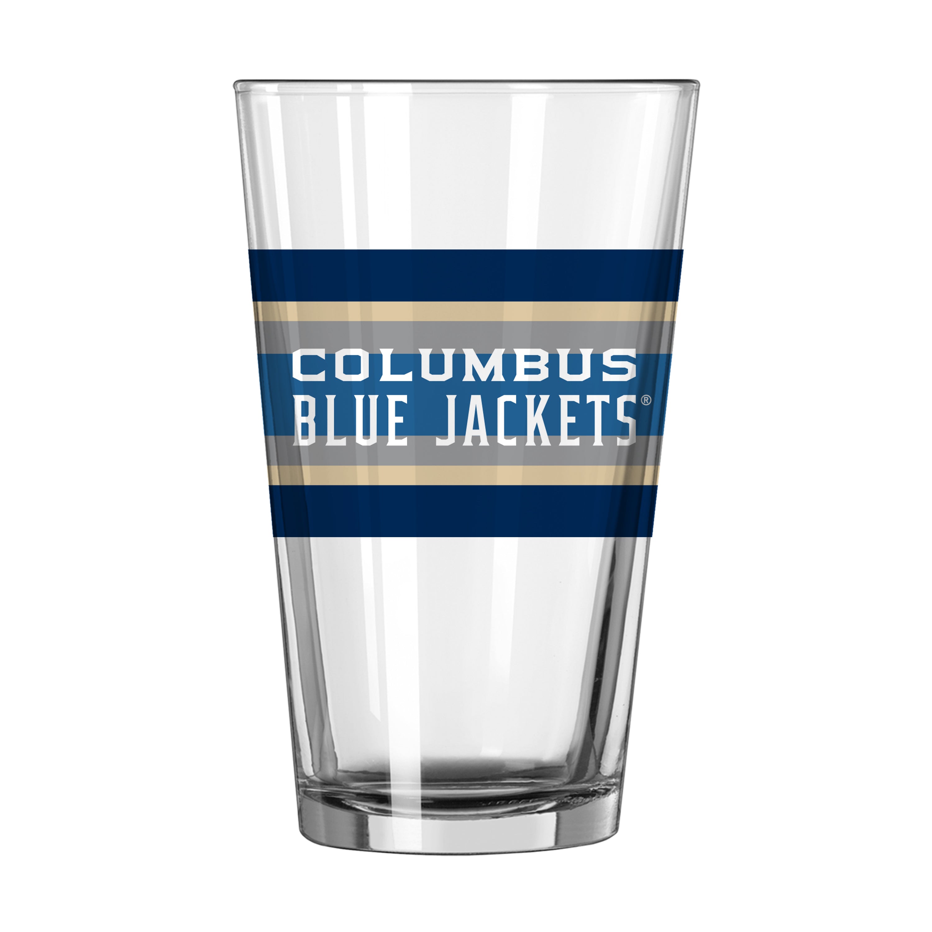 Columbus Blue Jackets 16oz 3rd Logo Stripe Pint Glass - Sports Gifts, Sports Memorabilia, Sports Collectibles, Fan Shop