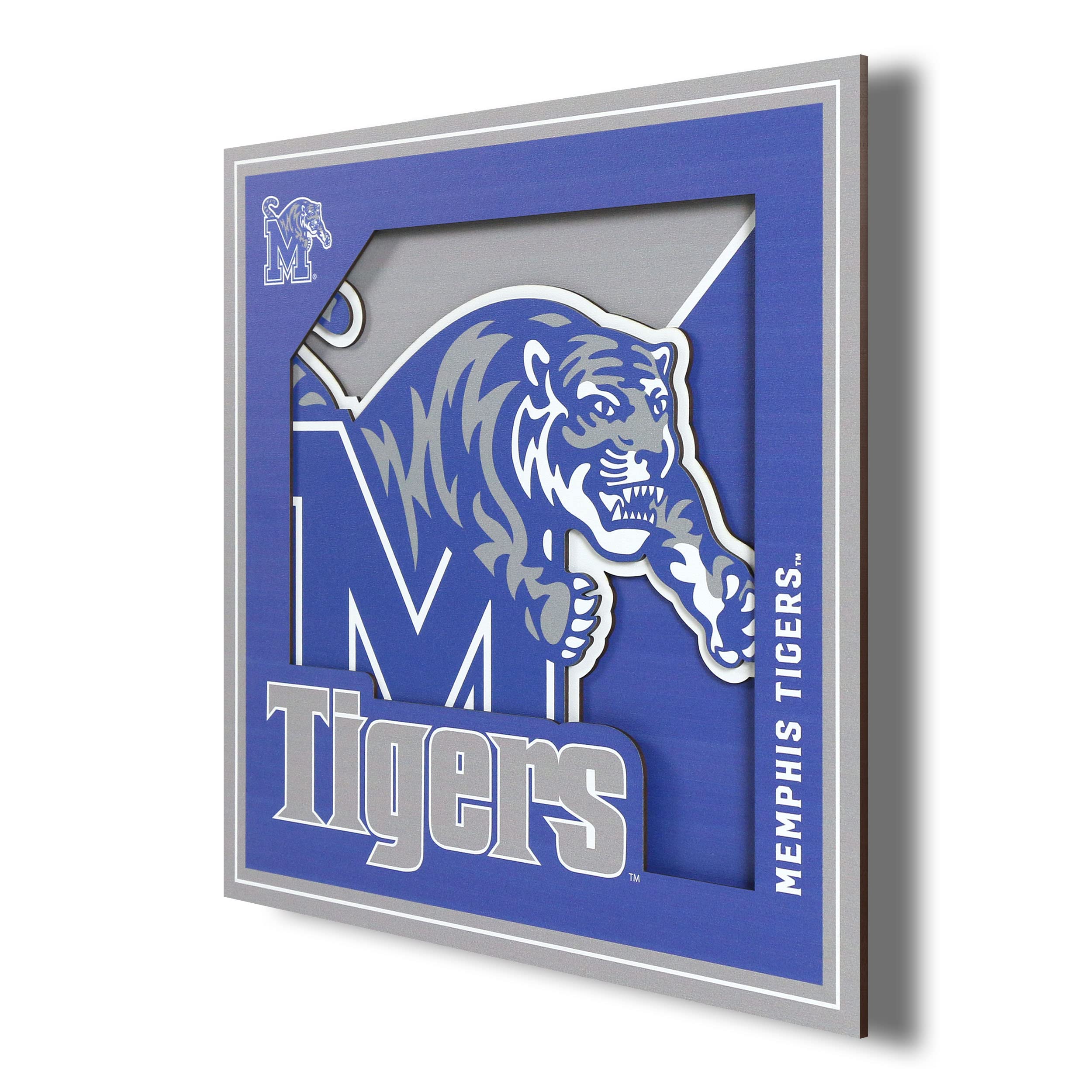 YouTheFan NCAA Memphis Tigers 3D Logo Series Wall Art - 12x12 - Sports Collectibles, Sports Memorabilia, Sports Fan Shop, Sports Gifts