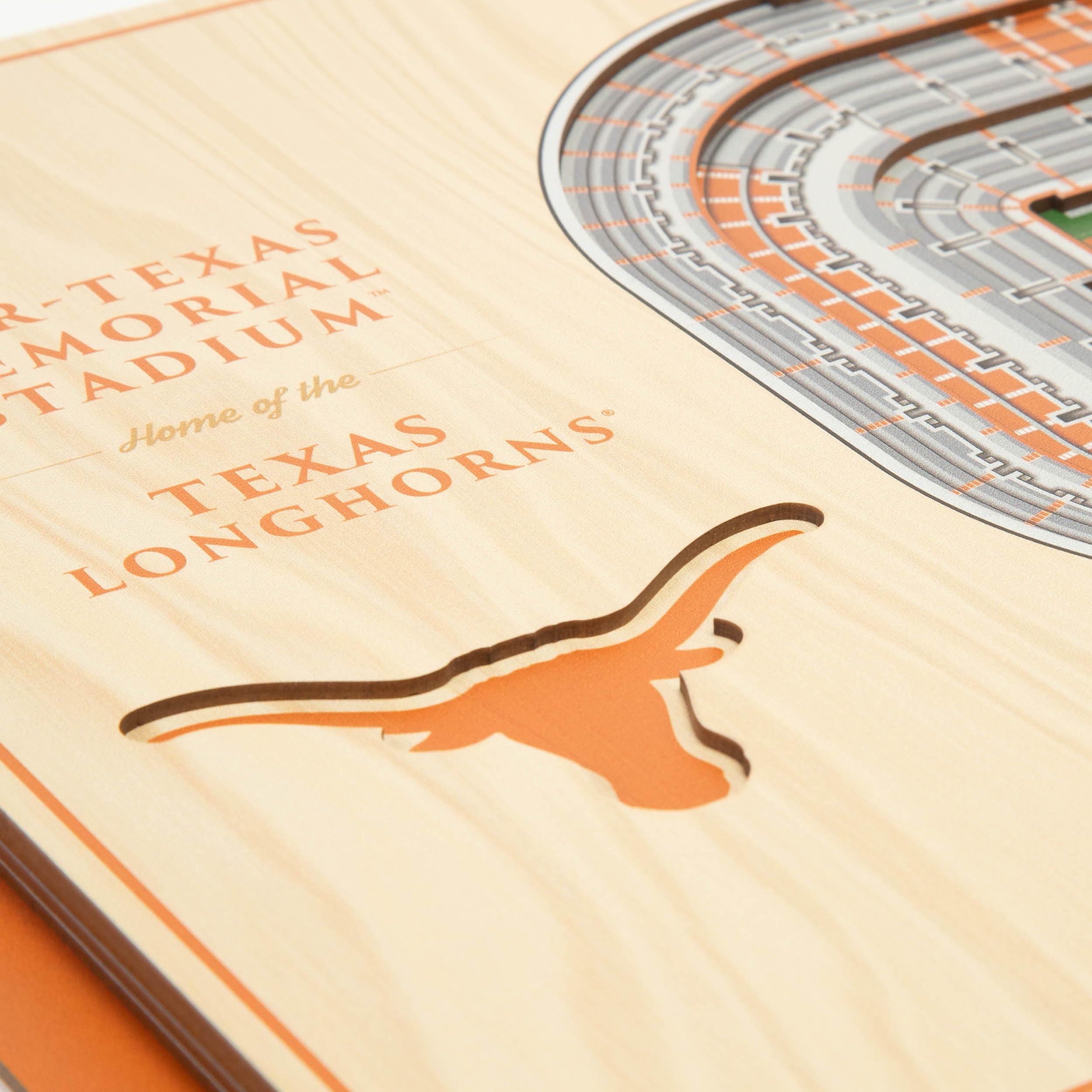 YouTheFan NCAA Texas Longhorns 5-Layer StadiumView 3D Wall Art - Darrell K Royal - Texas Memorial Stadium - Sports Collectibles, Sports Memorabilia, Sports Fan Shop, Sports Gifts