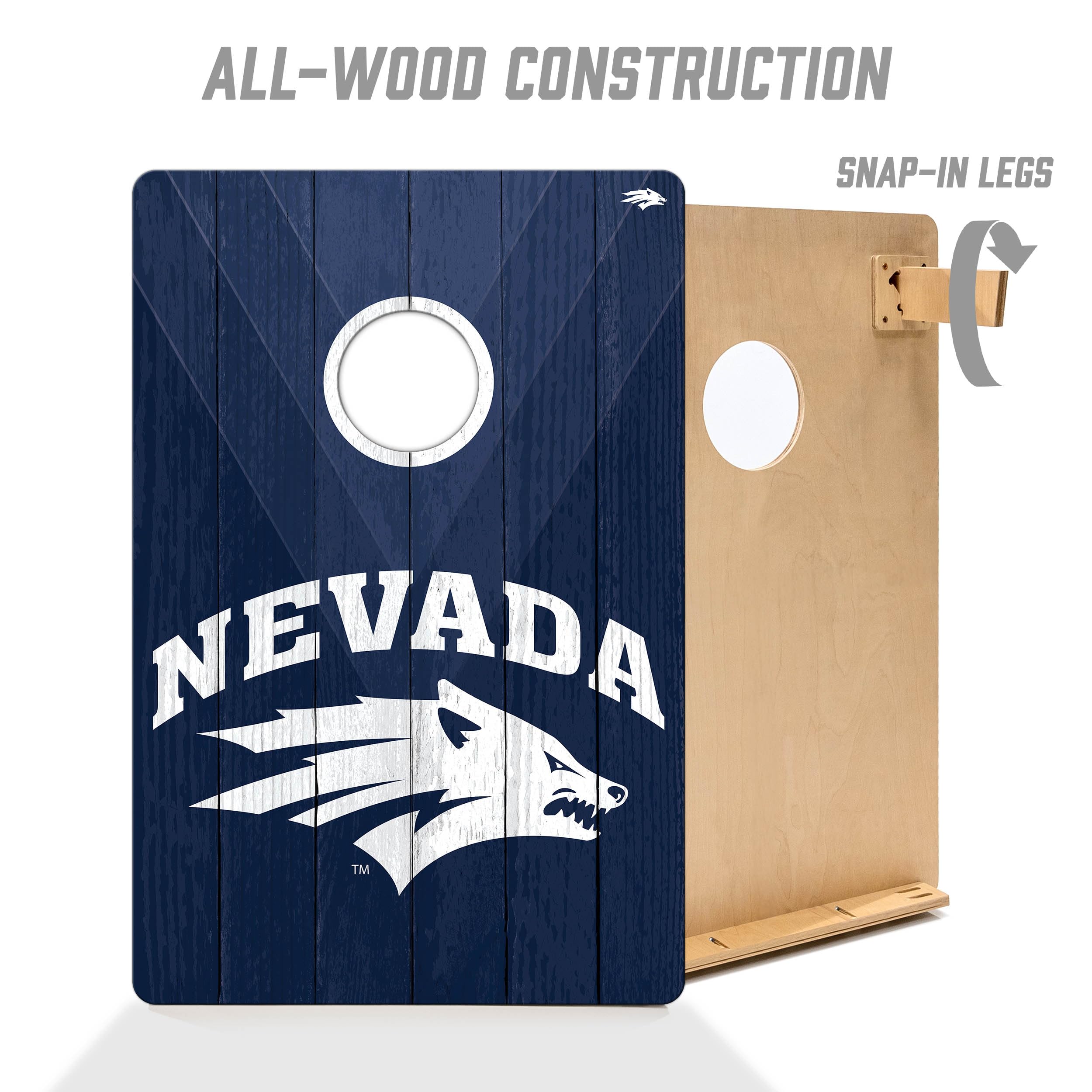 YouTheFan NCAA Nevada Wolf Pack 2’ x 3’ Wood Cornhole Game with Logo Bags - Sports Collectibles, Sports Memorabilia, Sports Fan Shop, Sports Gifts