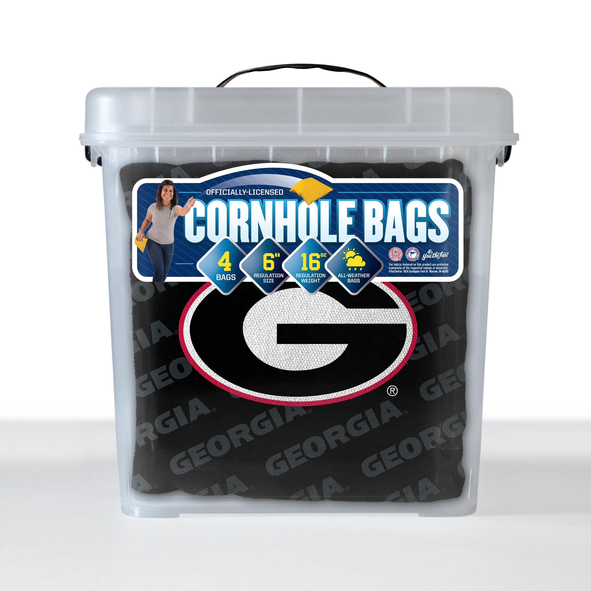 YouTheFan NCAA Georgia Bulldogs - Cornhole Bags - 4PK - Black - Sports Collectibles, Sports Memorabilia, Sports Fan Shop, Sports Gifts
