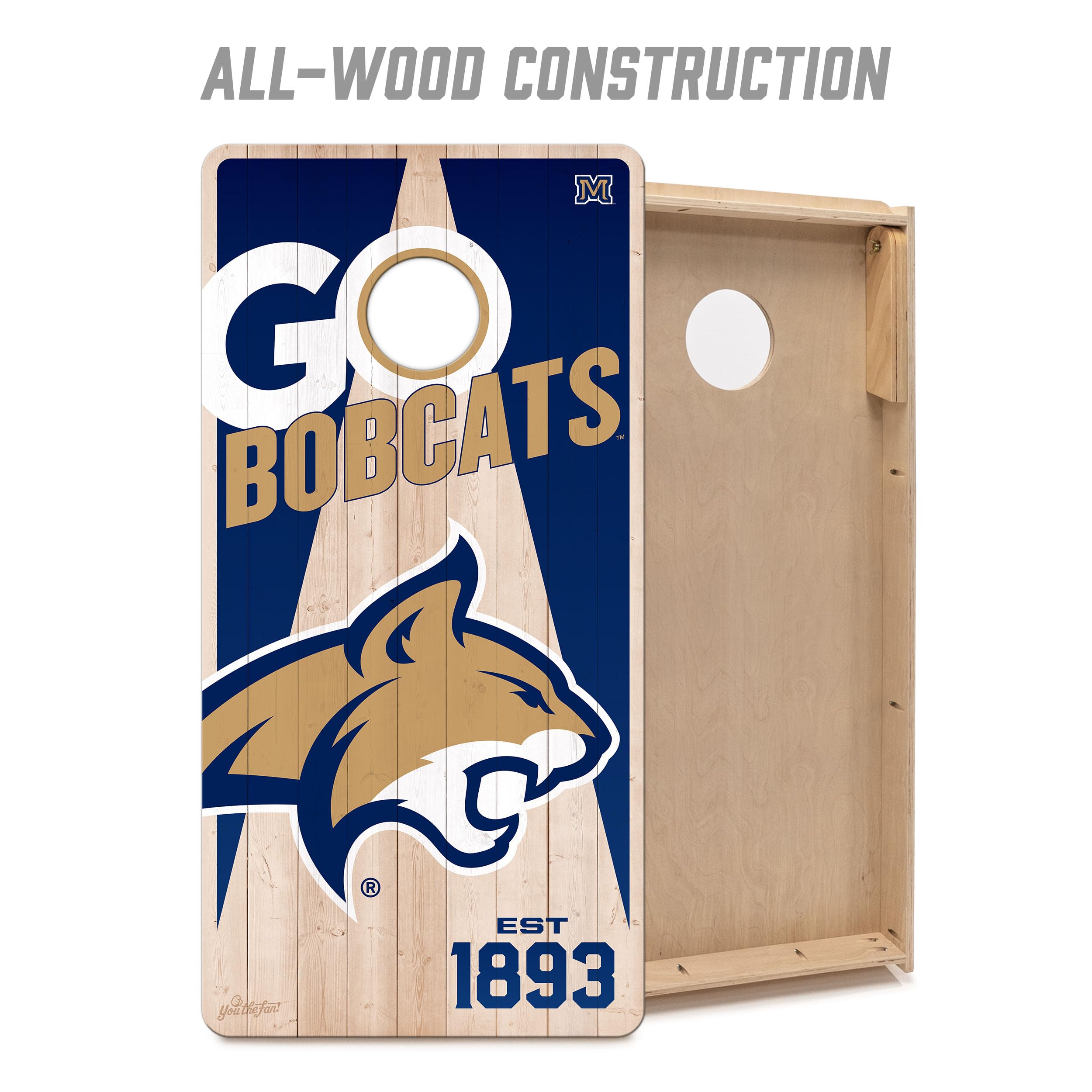 YouTheFan NCAA Montana State Bobcats 2’ x 4’ Professional Wood Cornhole Game with Logo Bags - Sports Collectibles, Sports Memorabilia, Sports Fan Shop, Sports Gifts