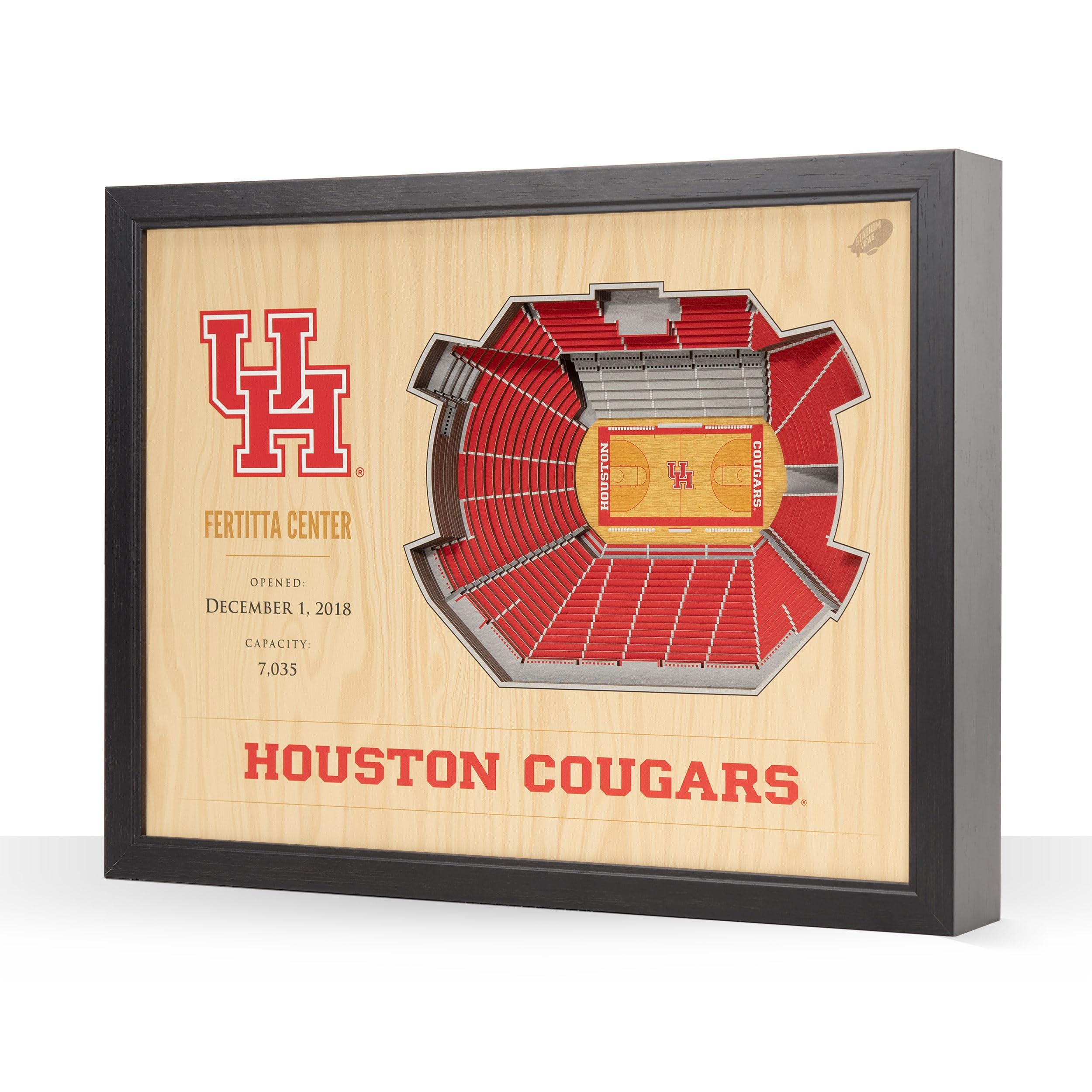 YouTheFan NCAA Houston Cougars 25-Layer StadiumViews 3D Wall Art - Fertitta Center - Sports Collectibles, Sports Memorabilia, Sports Fan Shop, Sports Gifts