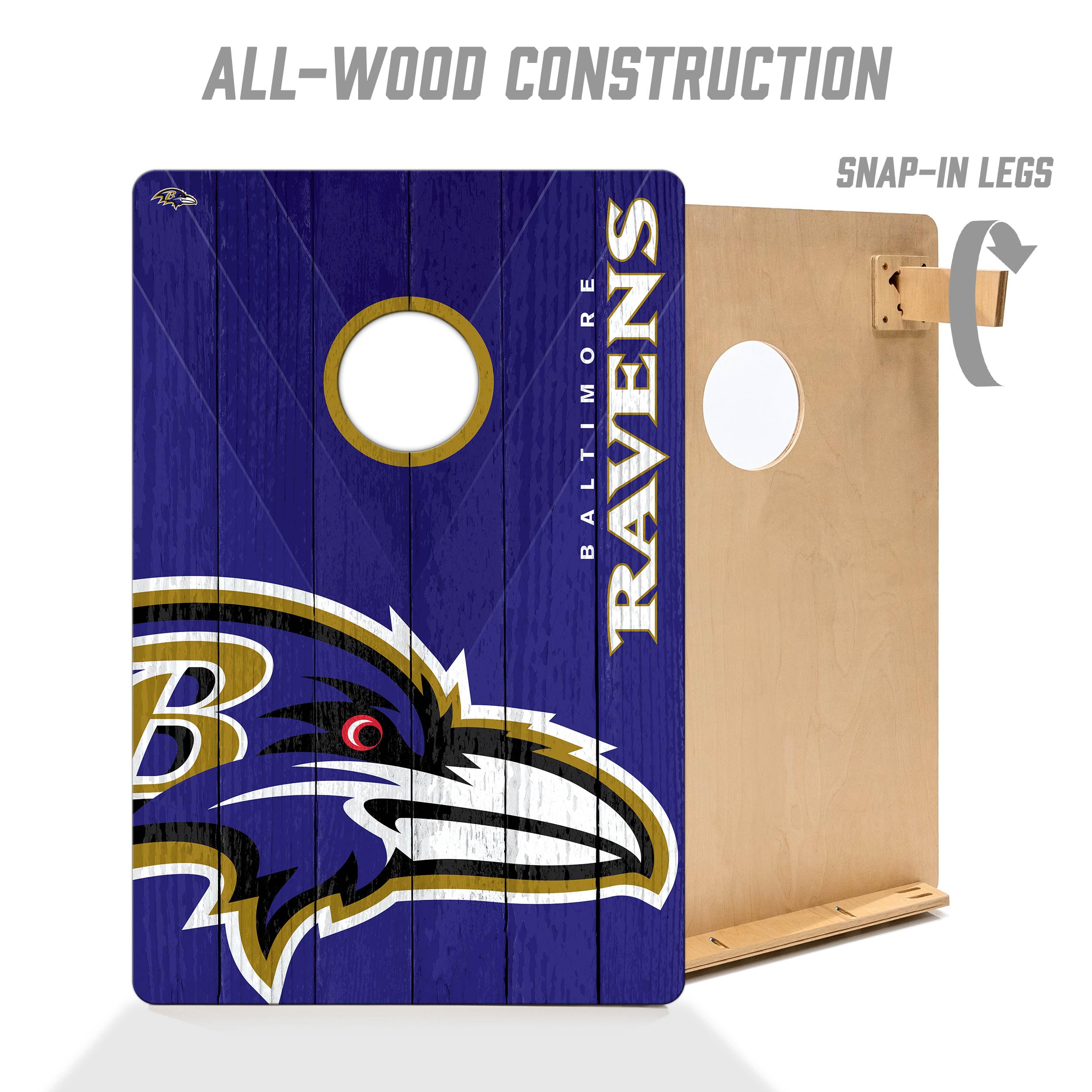 YouTheFan NFL Baltimore Ravens 2’ x 3’ Wood Cornhole Game with Logo Bags - Sports Collectibles, Sports Memorabilia, Sports Fan Shop, Sports Gifts