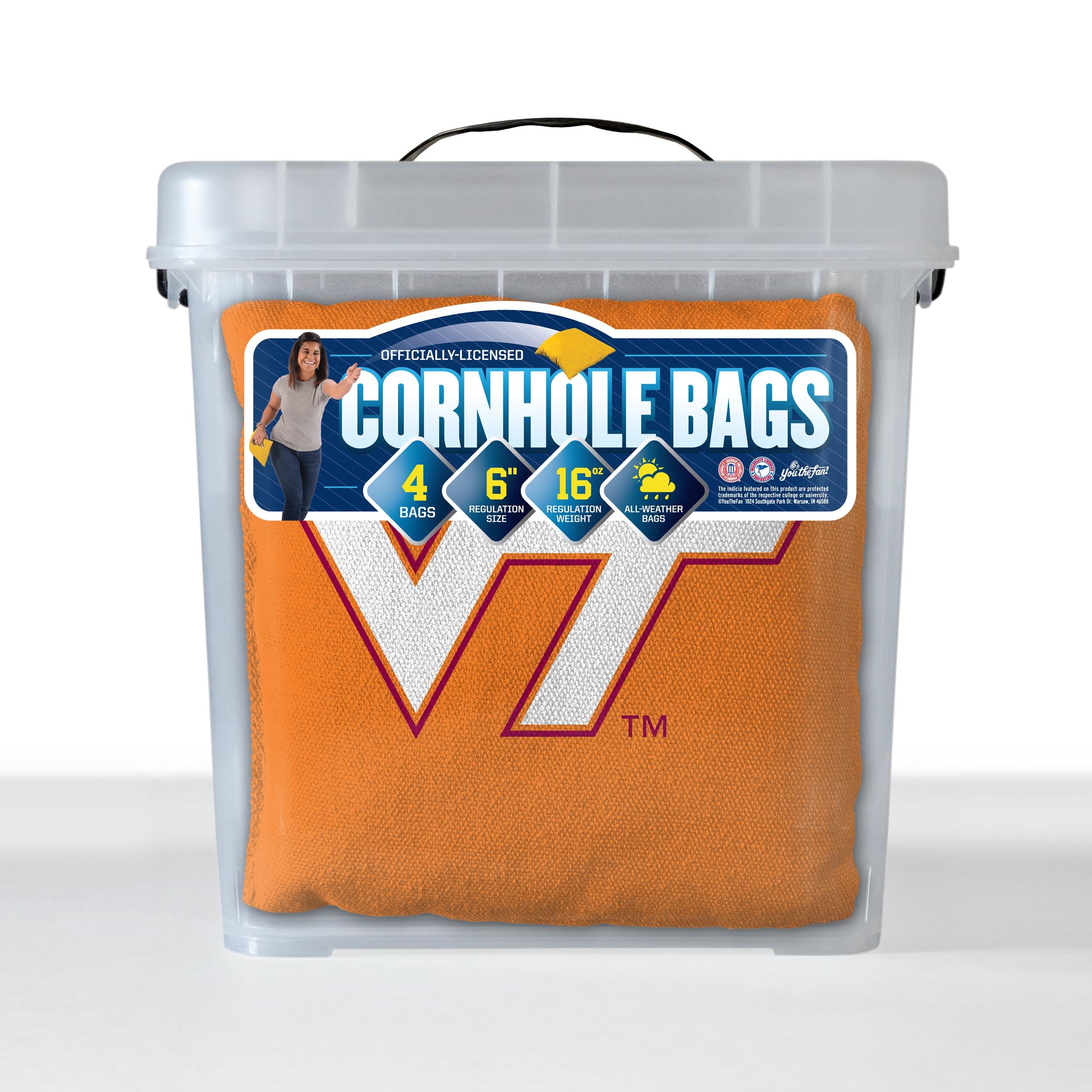 YouTheFan NCAA Virginia Tech Hokies Cornhole Bags - 4PK - Orange - Sports Collectibles, Sports Memorabilia, Sports Fan Shop, Sports Gifts