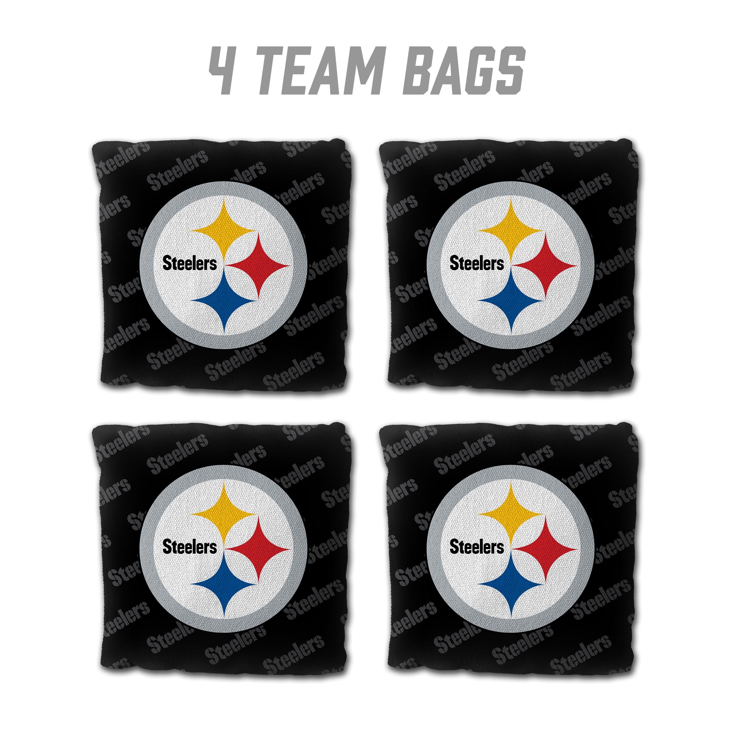 YouTheFan NFL Pittsburgh Steelers Cornhole Bags - 4PK - Black - Sports Collectibles, Sports Memorabilia, Sports Fan Shop, Sports Gifts