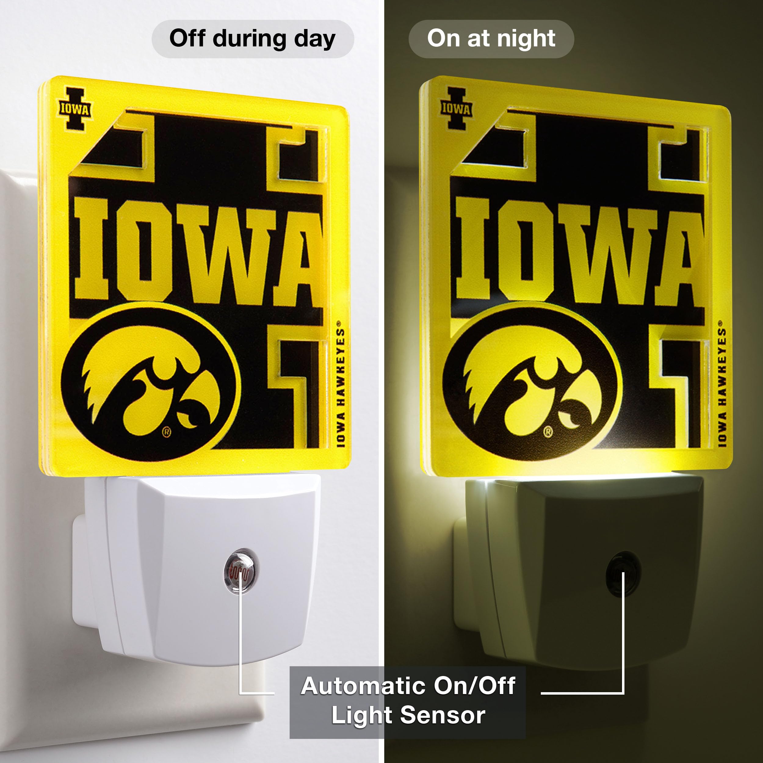 YouTheFan NCAA Iowa Hawkeyes Logo Series Nite Light - Sports Collectibles, Sports Memorabilia, Sports Fan Shop, Sports Gifts