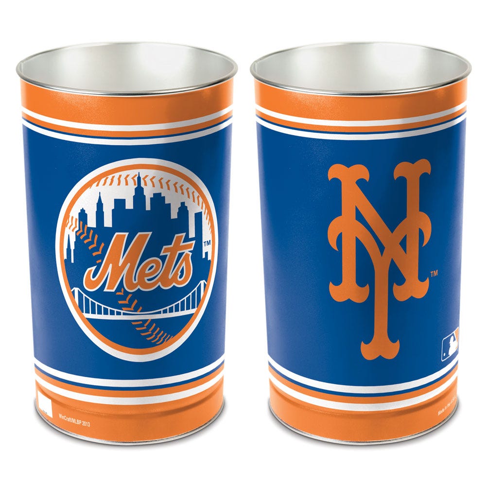 New York Mets Wastebasket - tapered 15"H - Sports Gifts, Sports Memorabilia, Sports Collectibles, Fan Shop