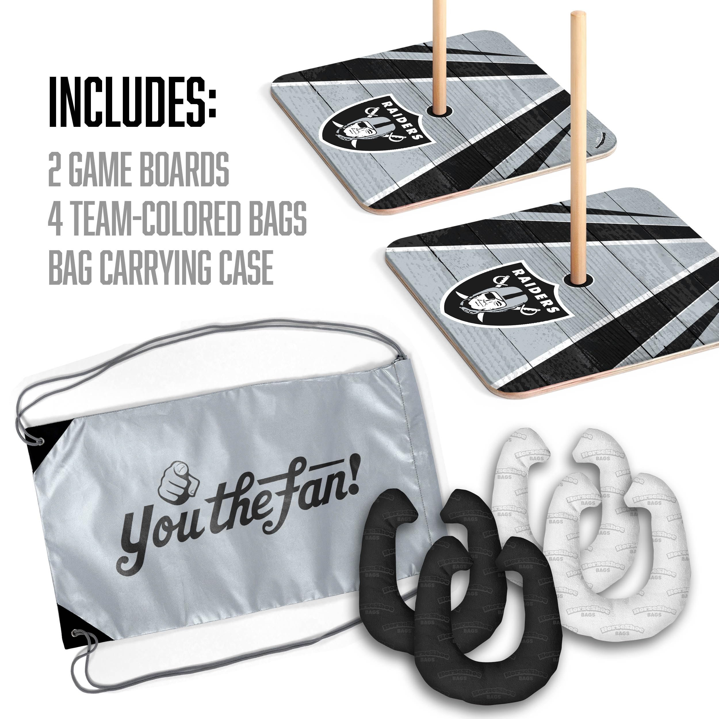 YouTheFan NFL Las Vegas Raiders Horseshoe Bags Game - Sports Collectibles, Sports Memorabilia, Sports Fan Shop, Sports Gifts
