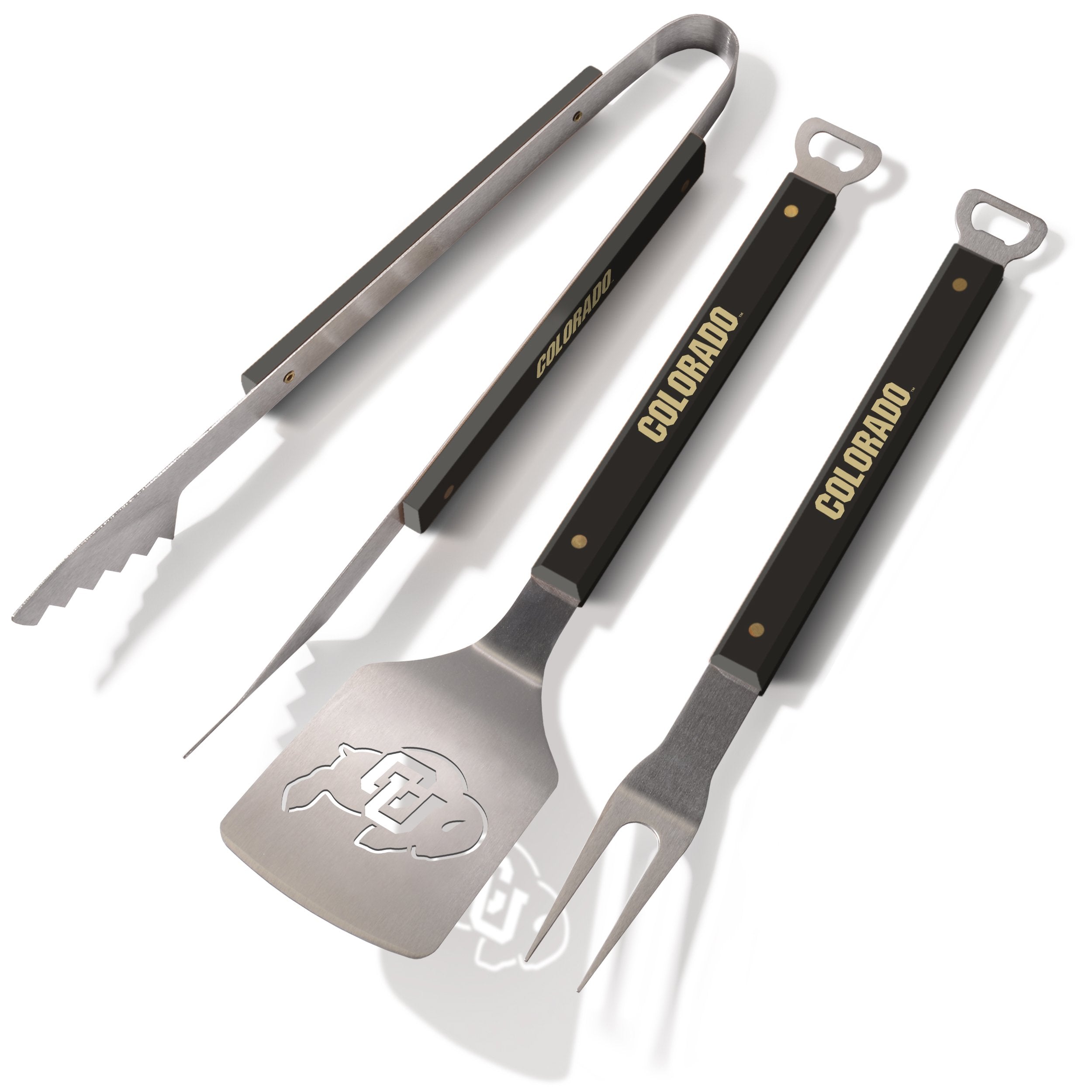 YouTheFan 5021640 NCAA Colorado Buffaloes Spirit Series 3-Piece BBQ Set, 22" x 9", Team Colors - Sports Collectibles, Sports Memorabilia, Sports Fan Shop, Sports Gifts
