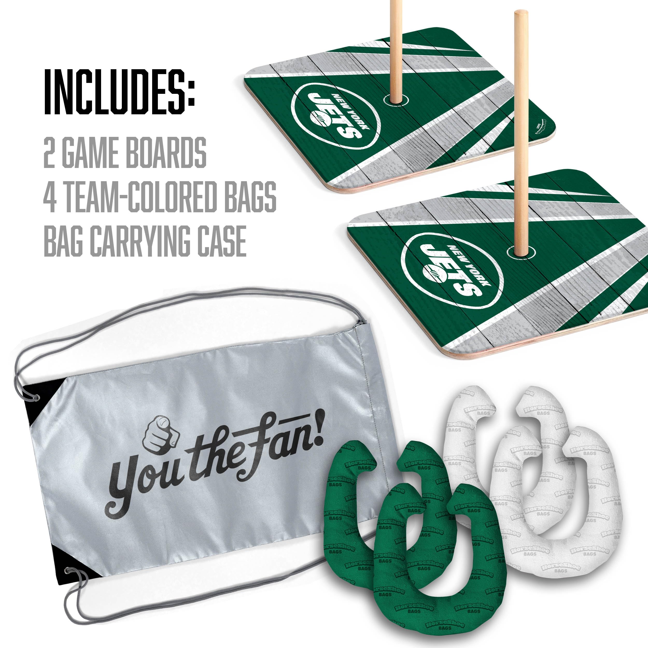 YouTheFan NFL New York Jets Horseshoe Bags Game - Sports Collectibles, Sports Memorabilia, Sports Fan Shop, Sports Gifts