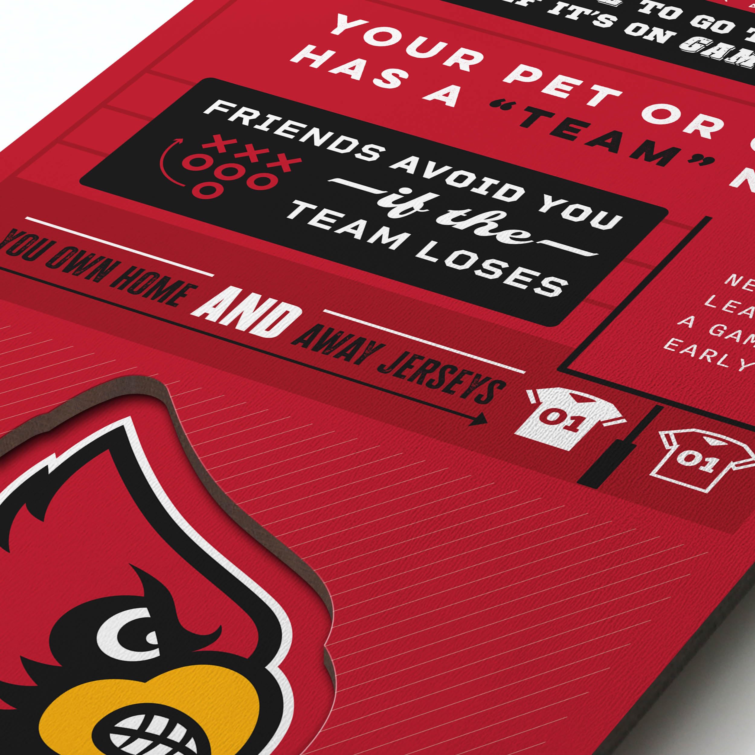 YouTheFan Officially-licensed NCAA Louisville Cardinals 6x19 Top 10 Signs Banner - humorous descriptions - fun sports fan phrases, original design, indoor team wall decor fan gift - Sports Collectibles, Sports Memorabilia, Sports Fan Shop, Sports Gifts