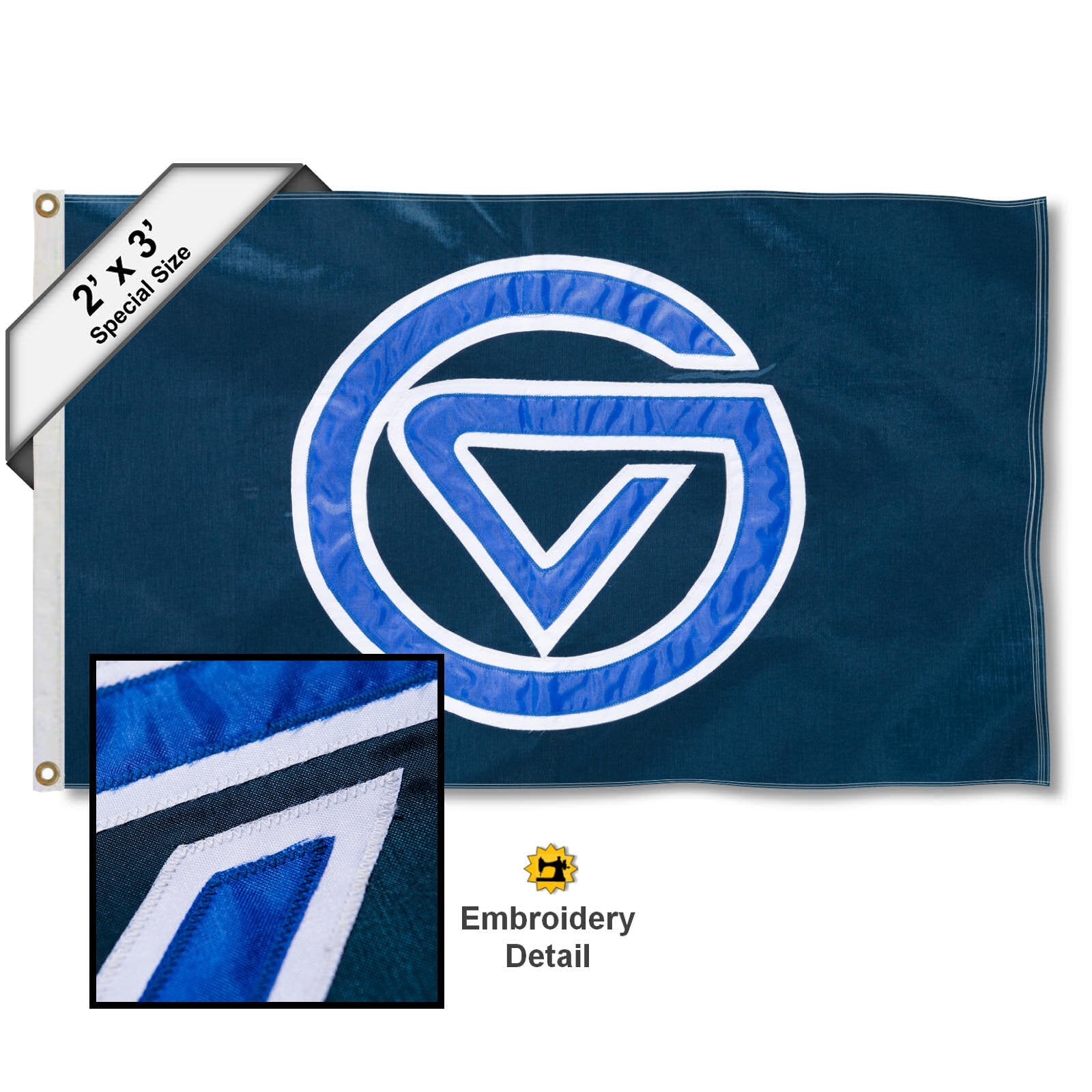 College Flags & Banners Co. Grand Valley State Lakers 2x3 Foot Embroidered Flag - Sports Collectibles, Sports Memorabilia, Sports Fan Shop, Sports Gifts