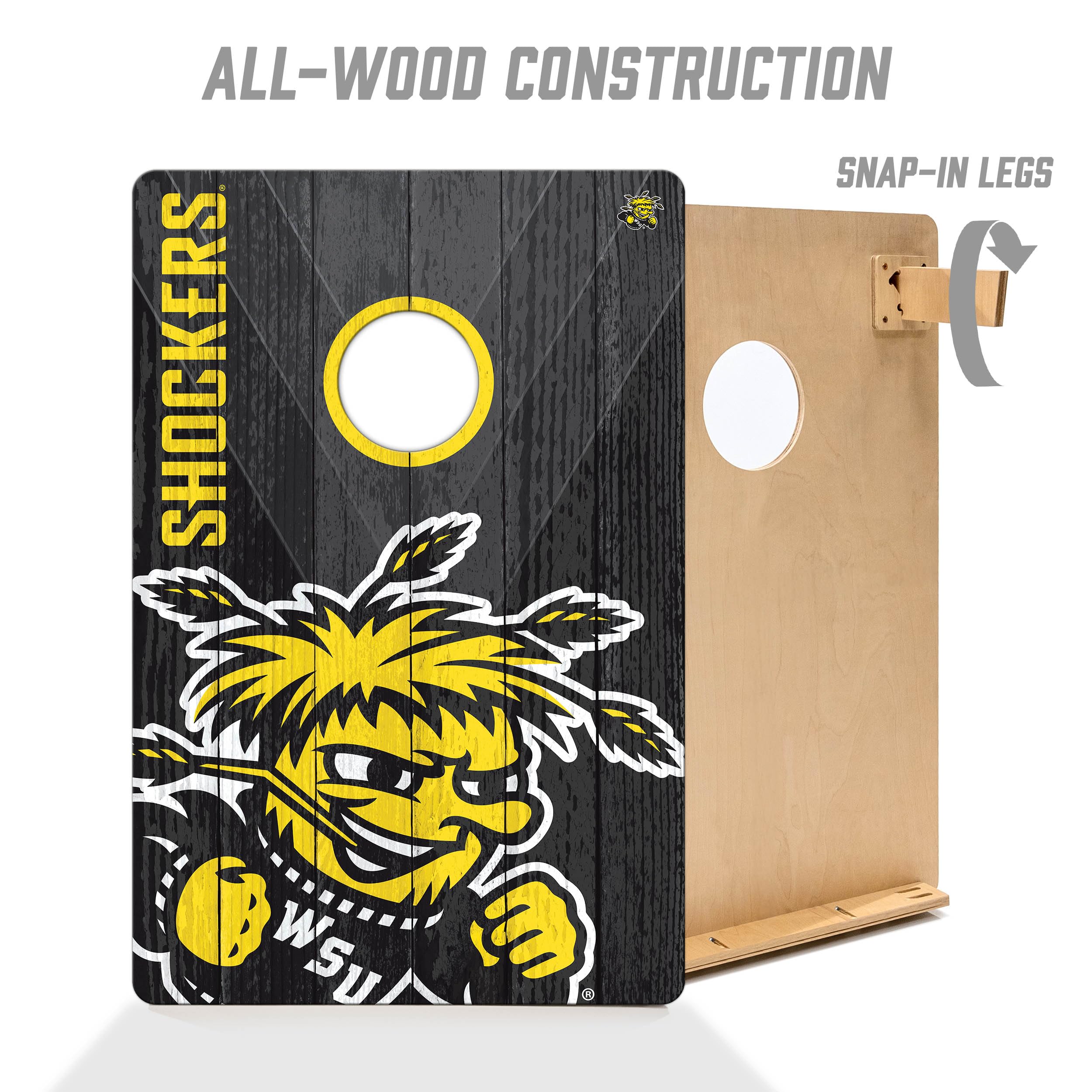 YouTheFan NCAA Wichita State Shockers 2’ x 3’ Wood Cornhole Game with Logo Bags - Sports Collectibles, Sports Memorabilia, Sports Fan Shop, Sports Gifts