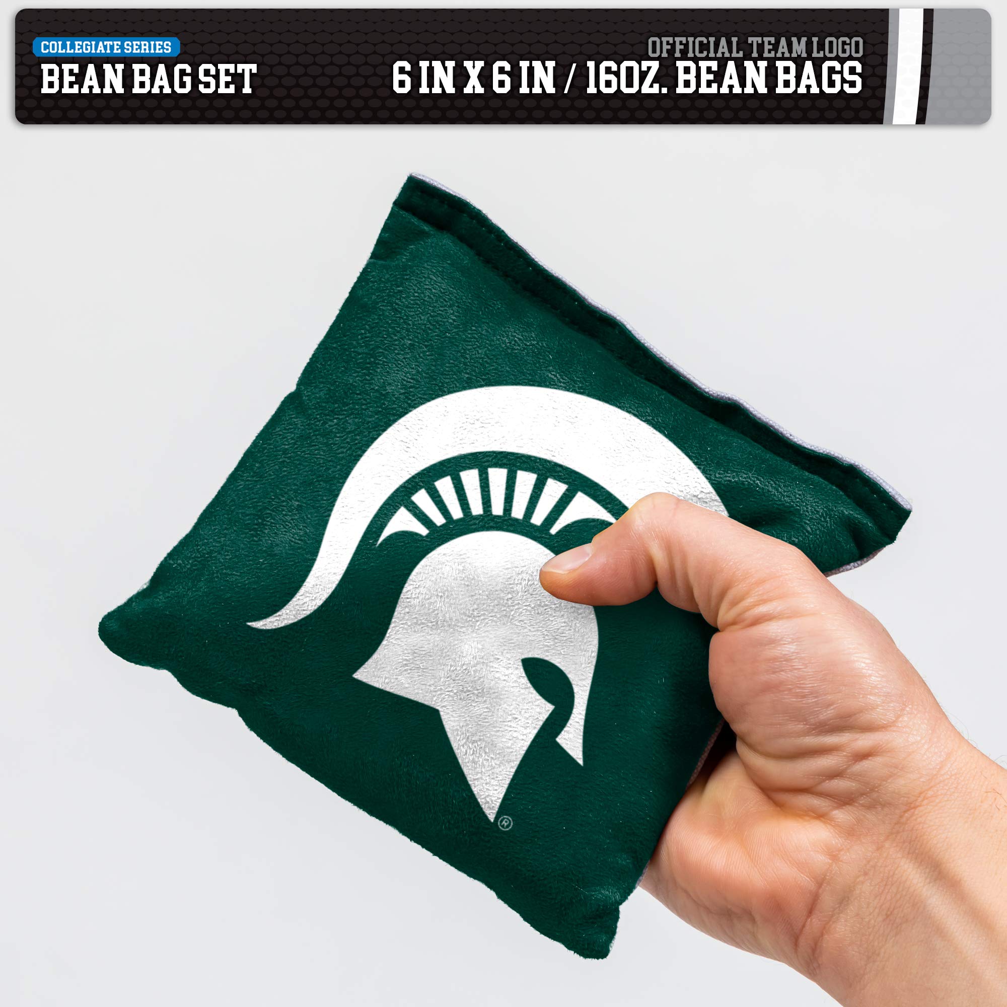 Wild Sports NCAA Michigan State Spartans 8pk Dual Sided Bean Bags, Team Color - Sports Collectibles, Sports Memorabilia, Sports Fan Shop, Sports Gifts
