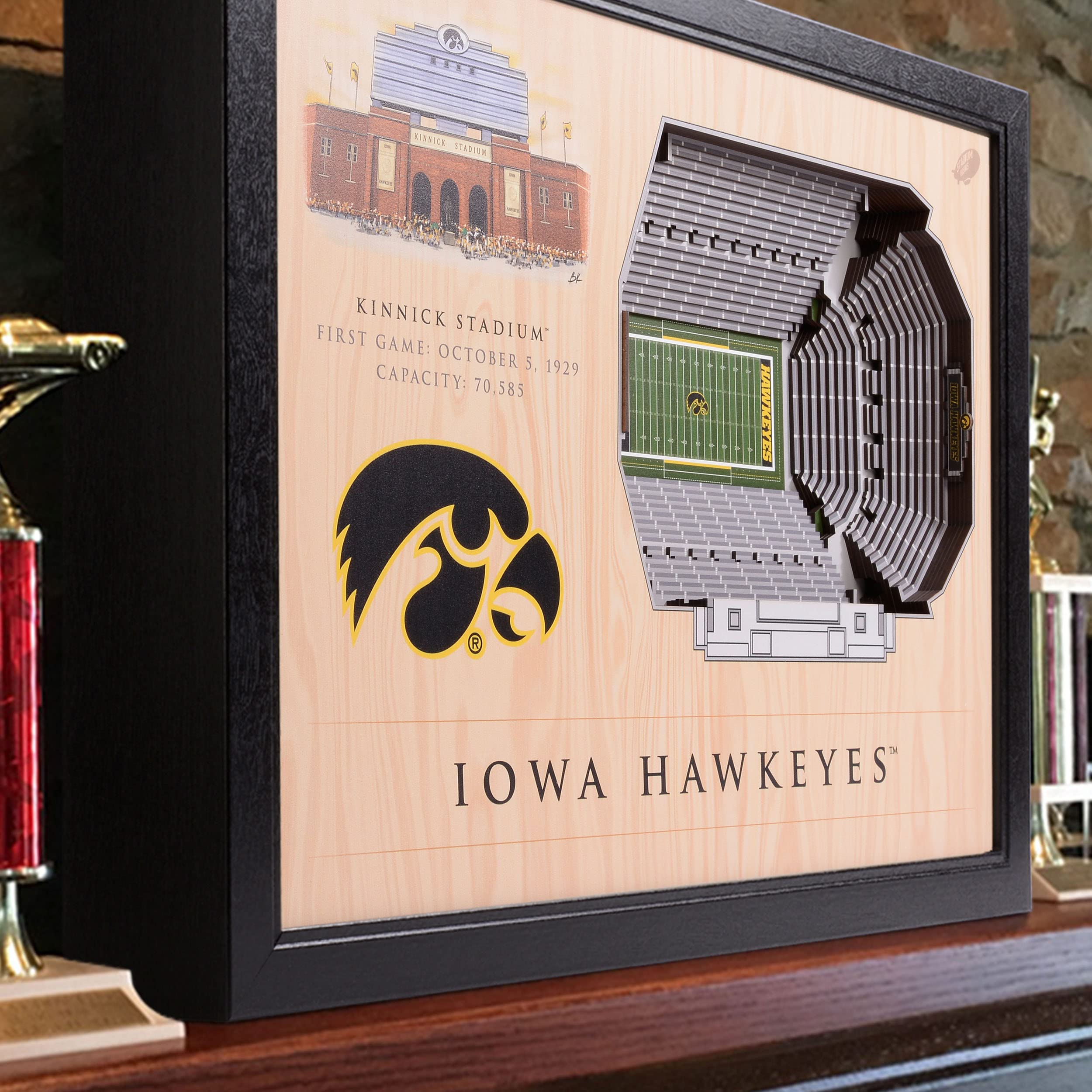 YouTheFan NCAA Iowa Hawkeyes 25-Layer StadiumViews 3D Wall Art - Kinnick Stadium - Sports Collectibles, Sports Memorabilia, Sports Fan Shop, Sports Gifts