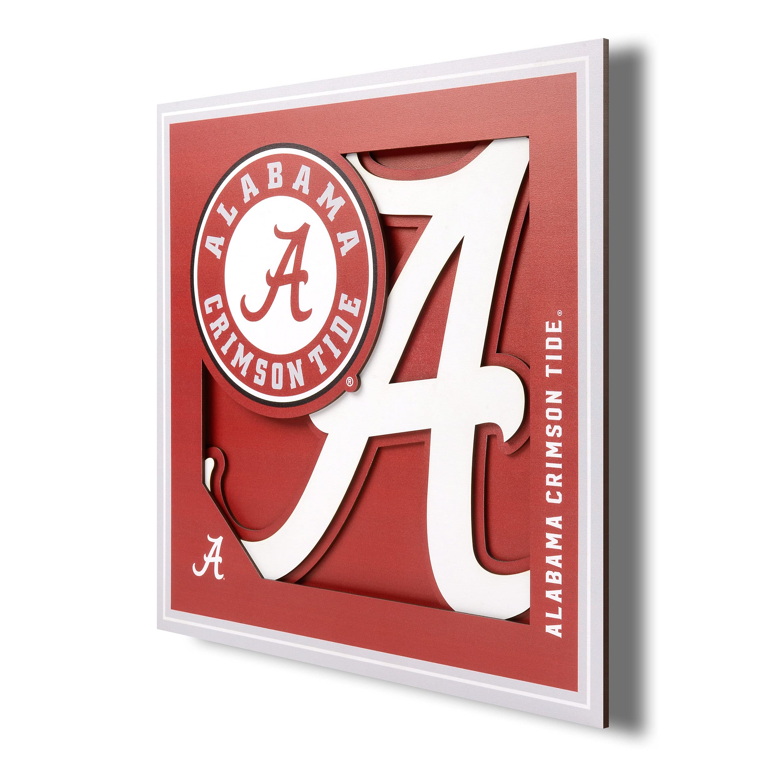 YouTheFan NCAA Alabama Crimson Tide 3D Logo Series Wall Art - 12x12 - Sports Collectibles, Sports Memorabilia, Sports Fan Shop, Sports Gifts