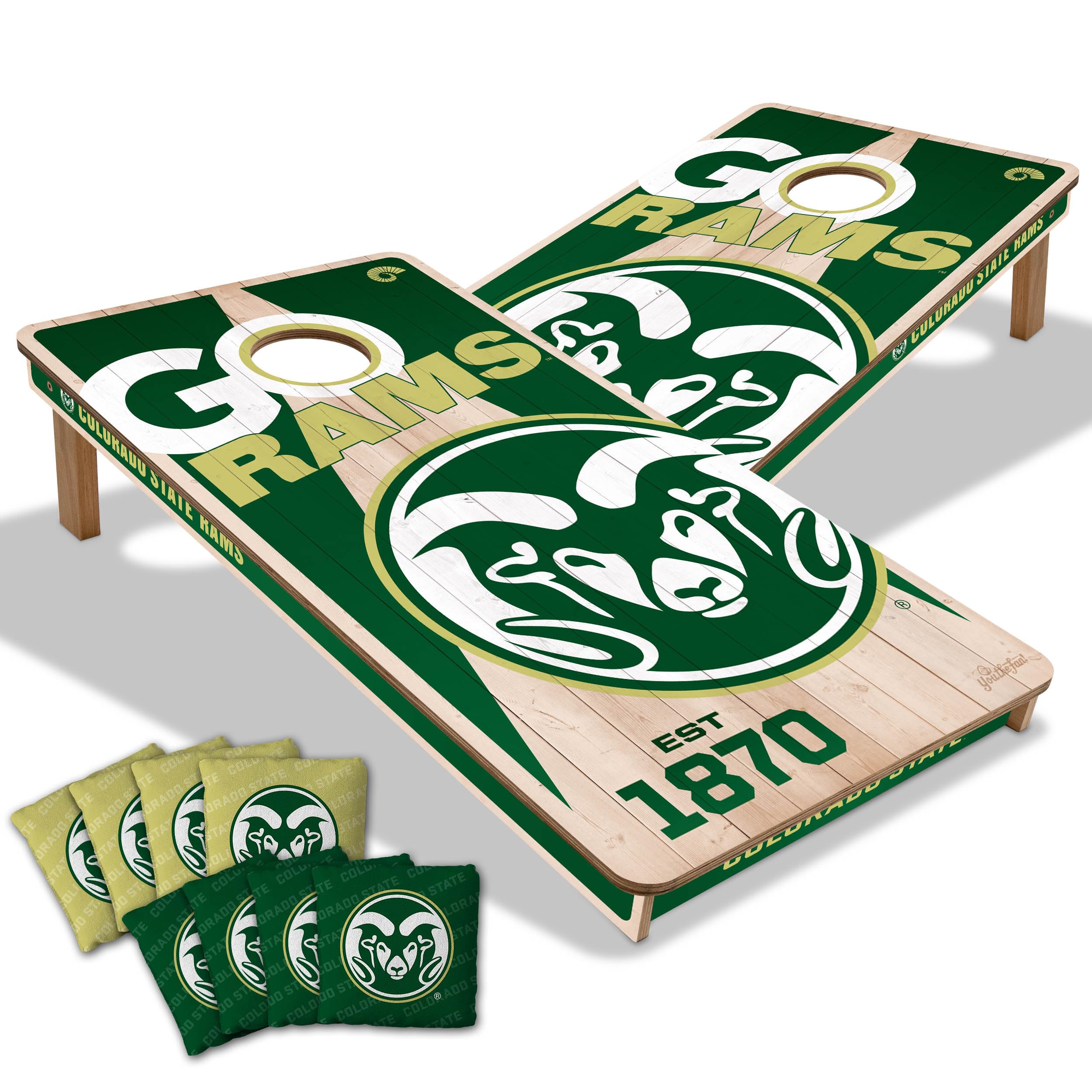 YouTheFan NCAA Colorado State Rams 2’ x 4’ Professional Wood Cornhole Game with Logo Bags - Sports Collectibles, Sports Memorabilia, Sports Fan Shop, Sports Gifts