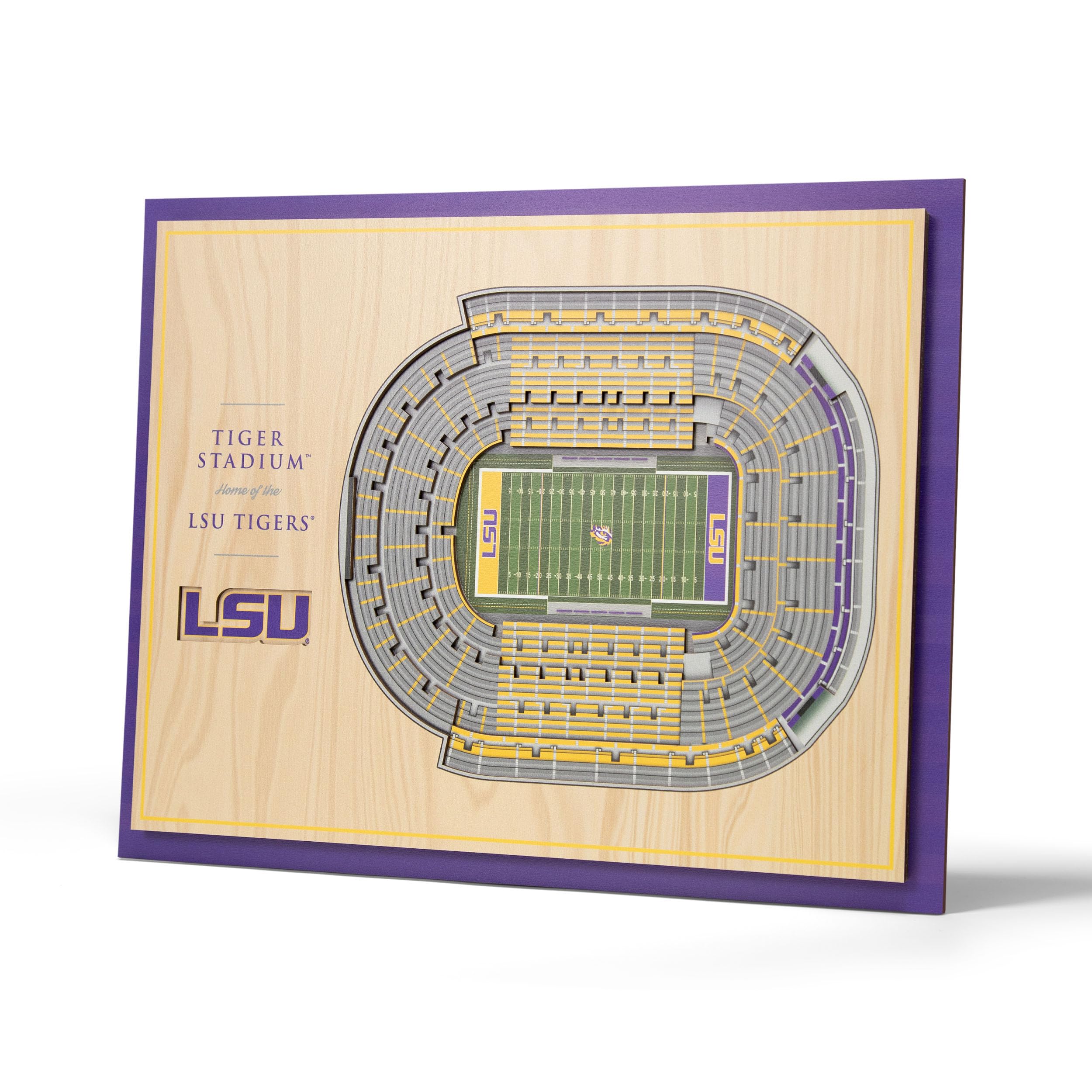 YouTheFan NCAA LSU Tigers 5-Layer StadiumView 3D Wall Art - Tiger Stadium - Sports Collectibles, Sports Memorabilia, Sports Fan Shop, Sports Gifts